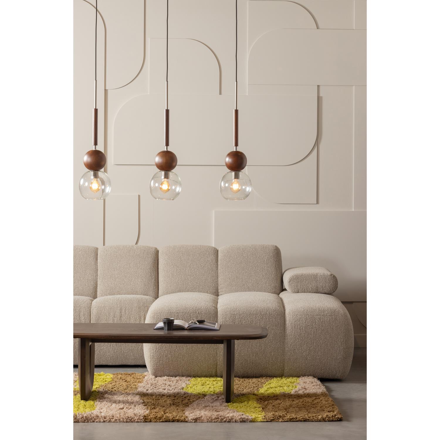 WOOOD Mojo Chaise Longue Bank Rechts - Bouclé - Beige Melange
