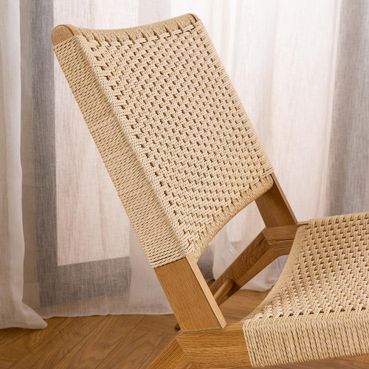 Lisomme William Houten Fauteuil met Gewoven Zitting - Beige