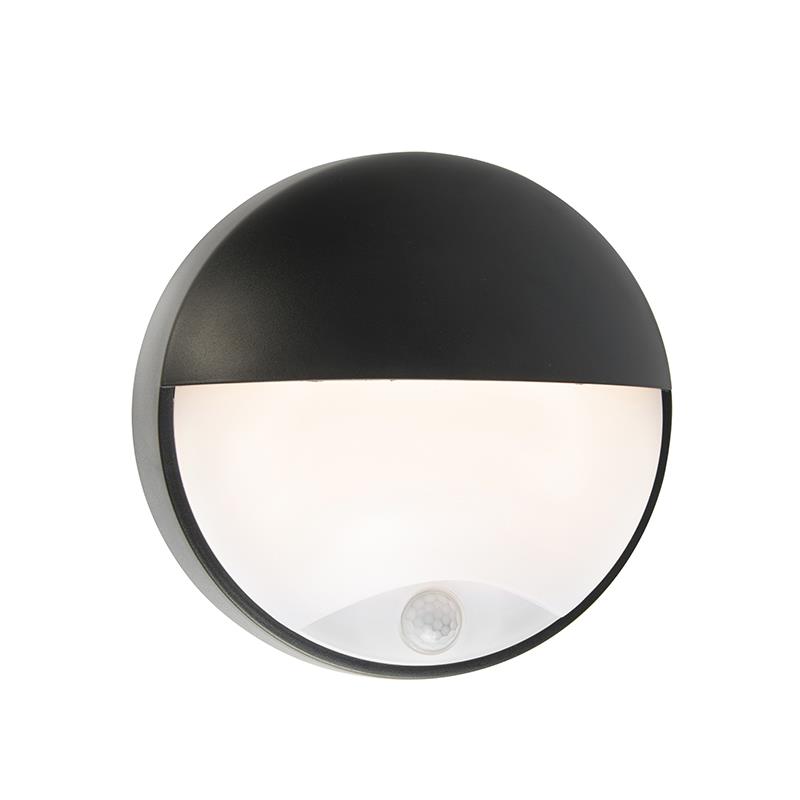 QAZQA Buitenwandlamp zwart incl. LED met bewegingssensor IP54 -