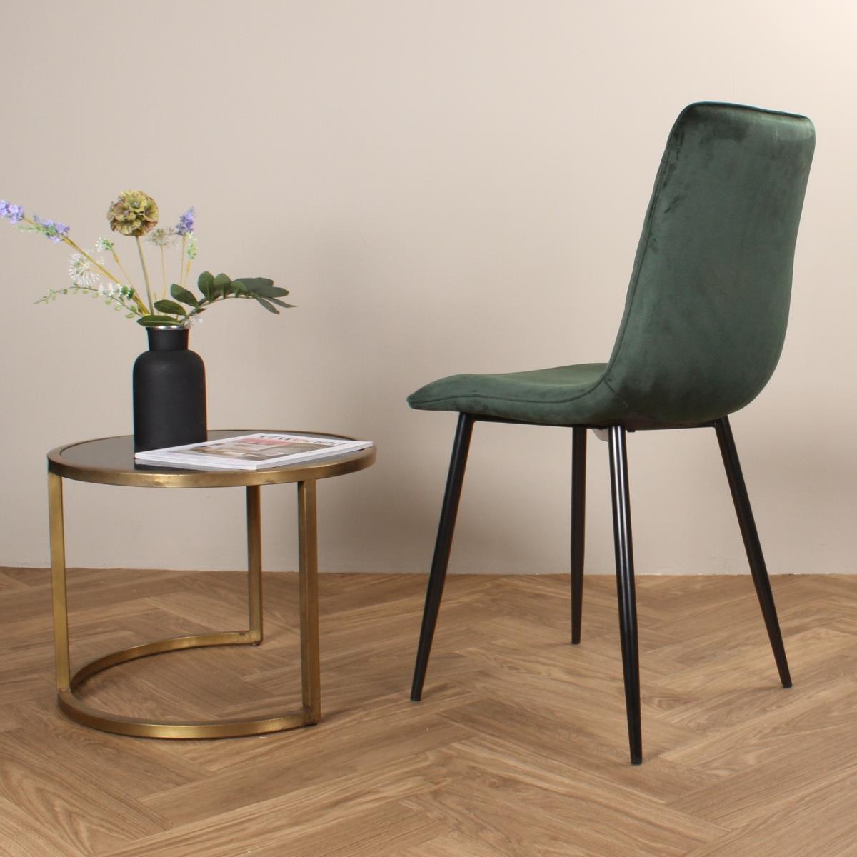 DS4U - Gaby eetkamerstoel velvet groen