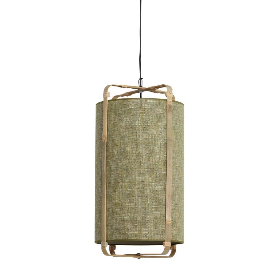 Light&living Hanglamp Ø37x66 cm SENDAI groen+bamboe naturel