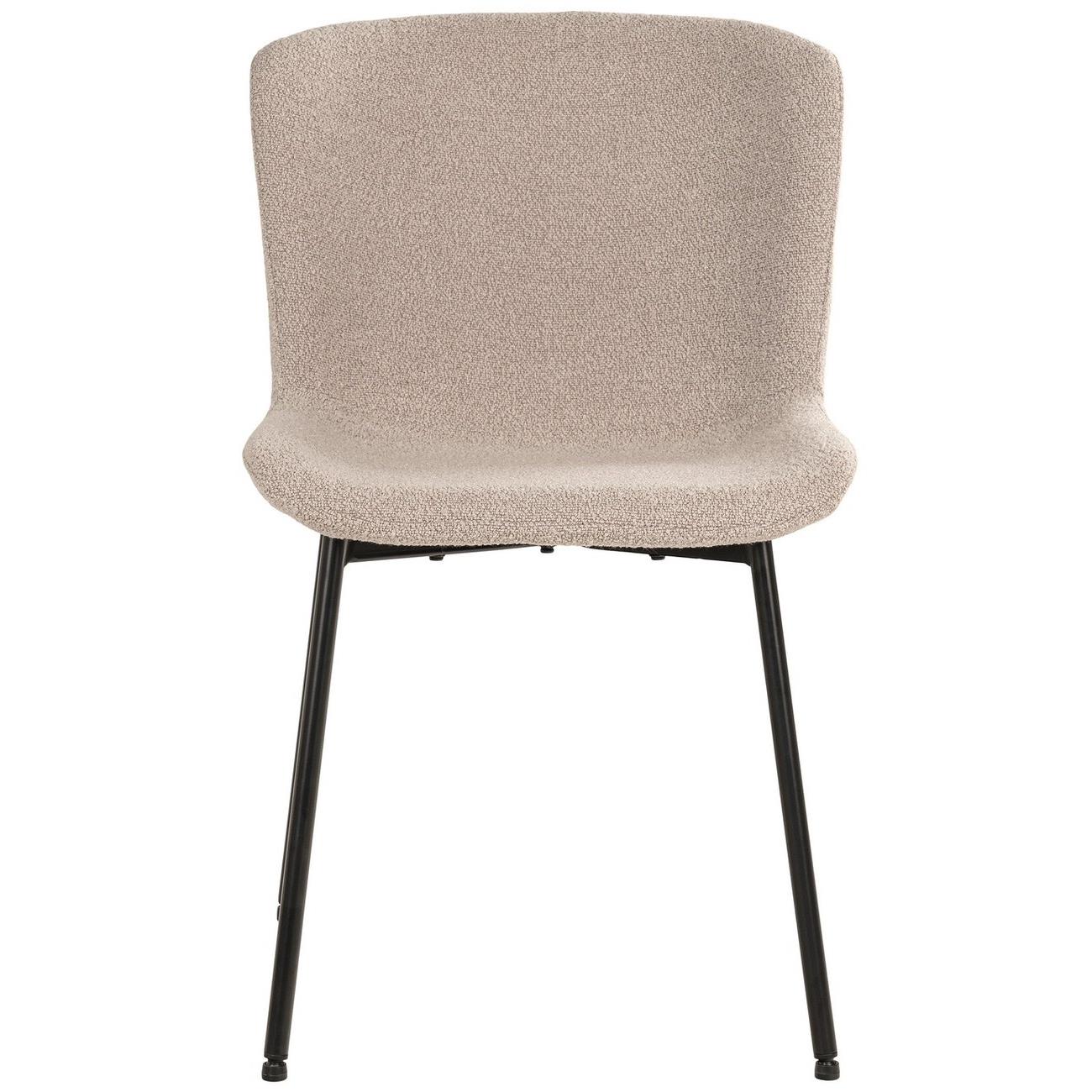 House Nordic - Eetkamerstoel Maceda Bouclé Beige - Set van 2