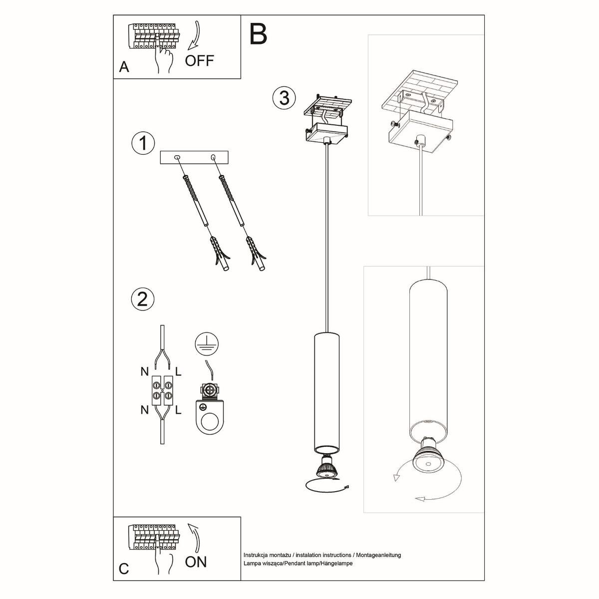 Bussandri Hanglamp modern - Metaal - Zwart