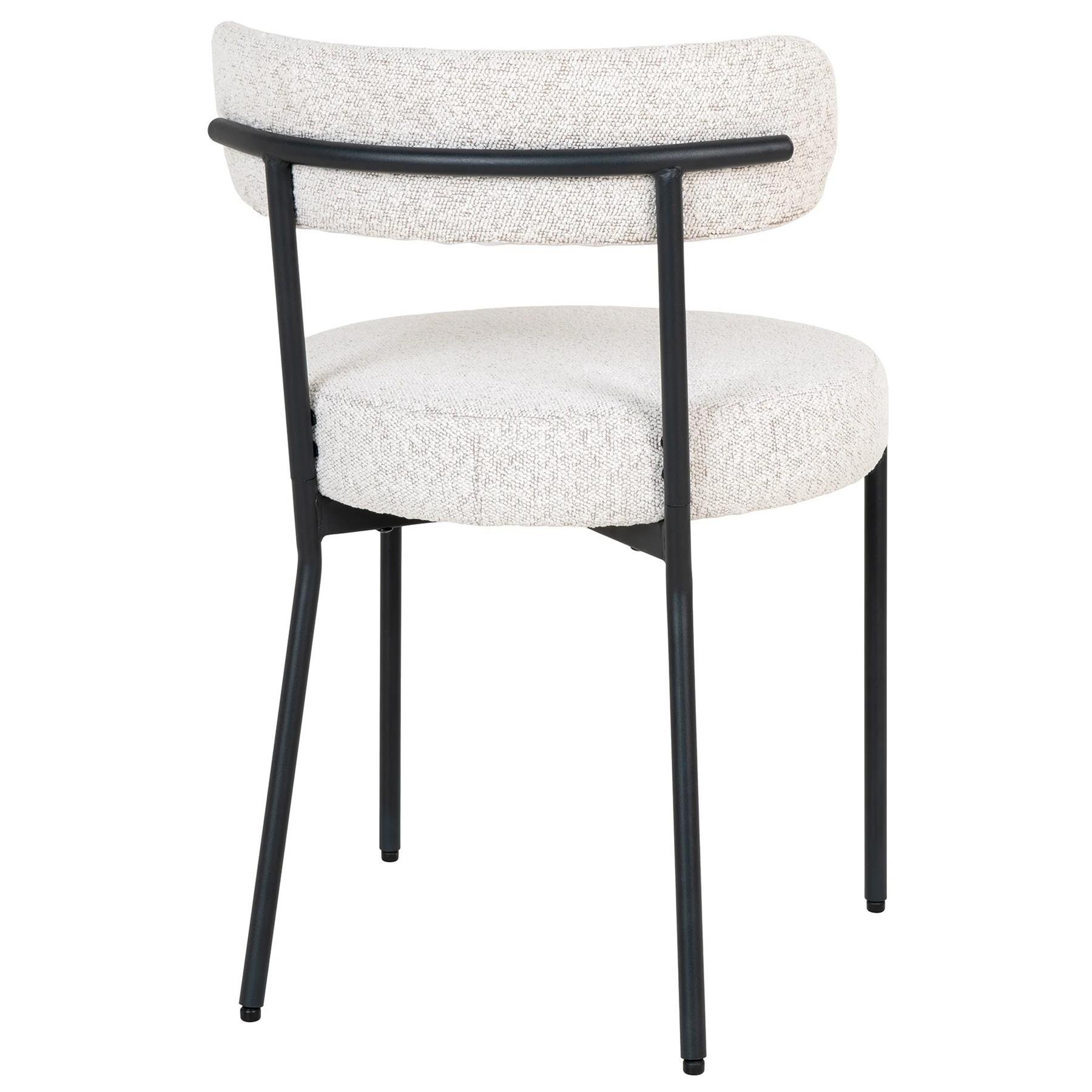 House Nordic Badalona Wit Bouclé Eetkamerstoel set van 2