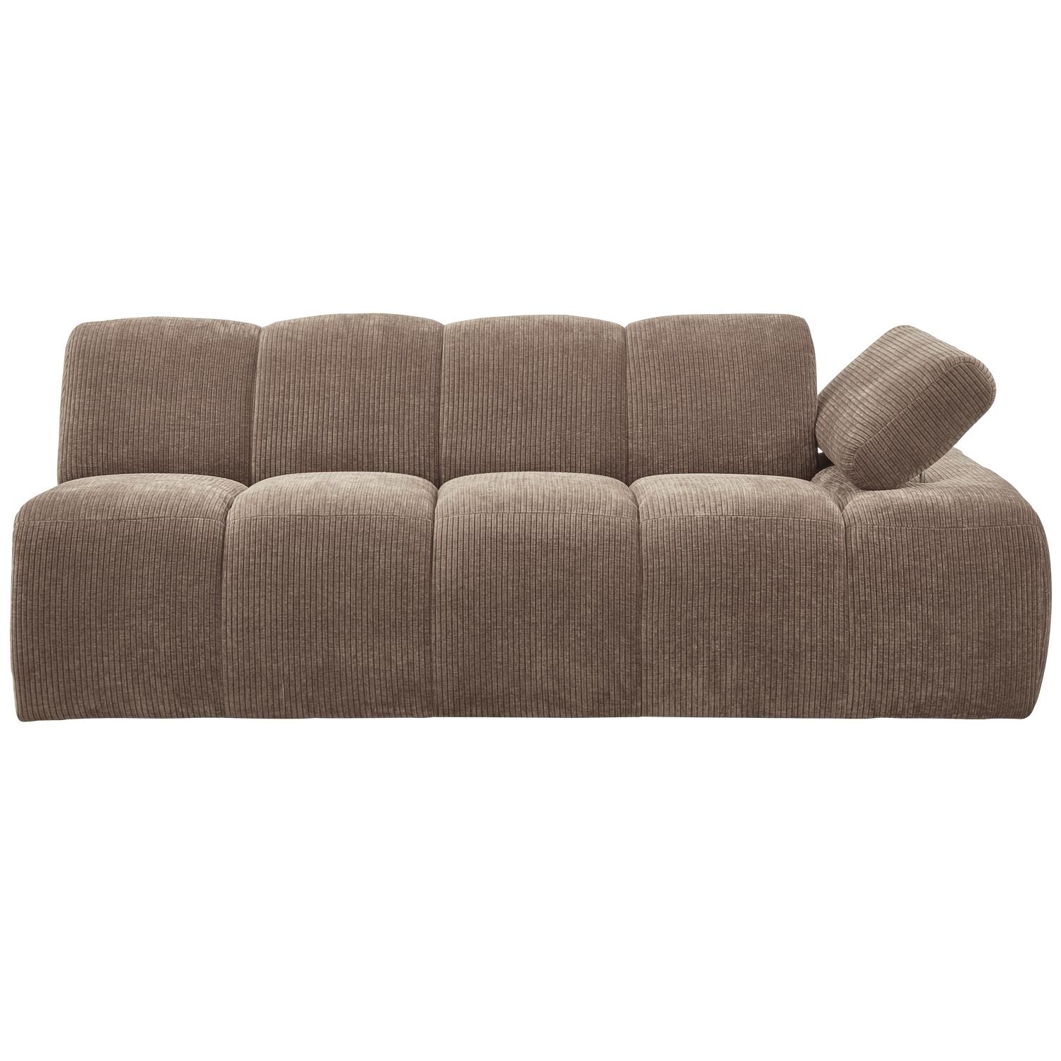 WOOOD Mojo 2-Zits Bank Met Arm Rechts - Ribstof - Zand - 74x200x97