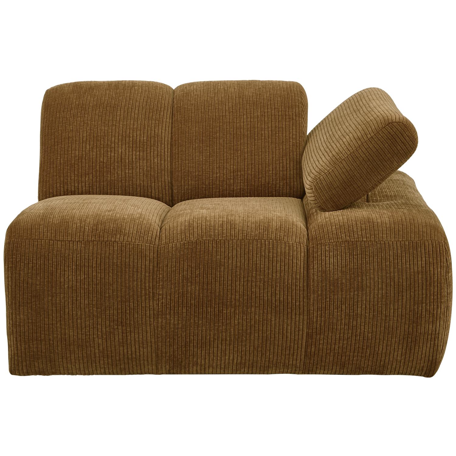 WOOOD Mojo 1-Zits Bank Met Arm Rechts - Ribstof - Geel - 74x120x97