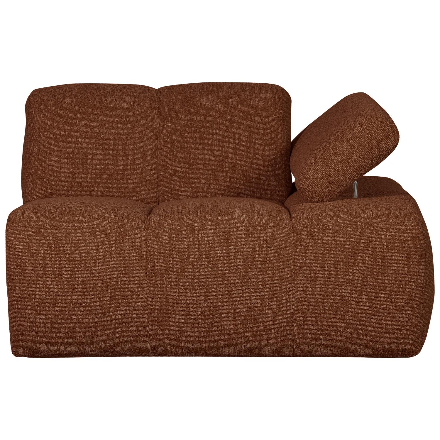 WOOOD Mojo 1-Zits Bank Met Arm Rechts - Bouclé - Roest Bruin Melange