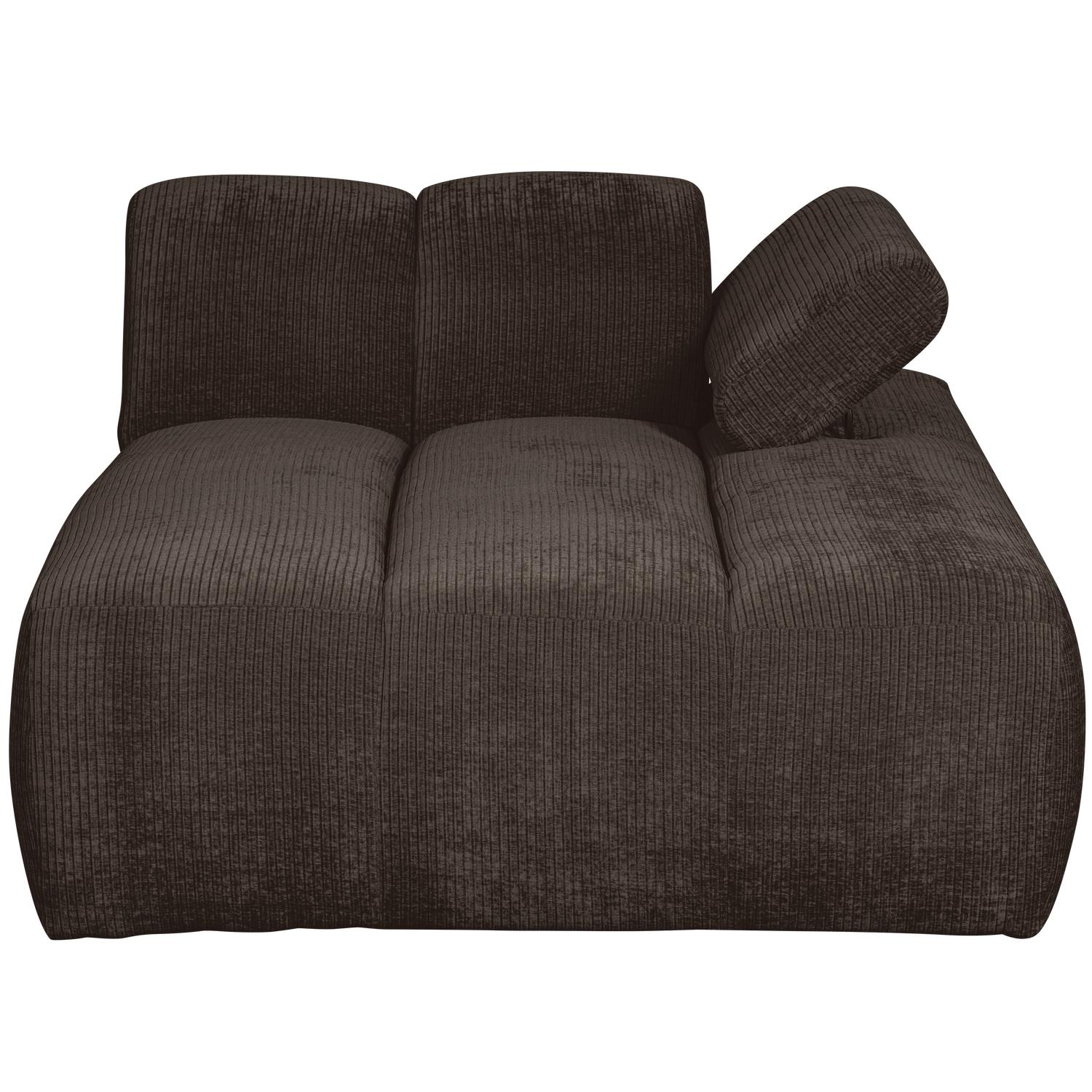 WOOOD Mojo Chaise Longue Elementenbank Rechts - Ribstof - Bruin