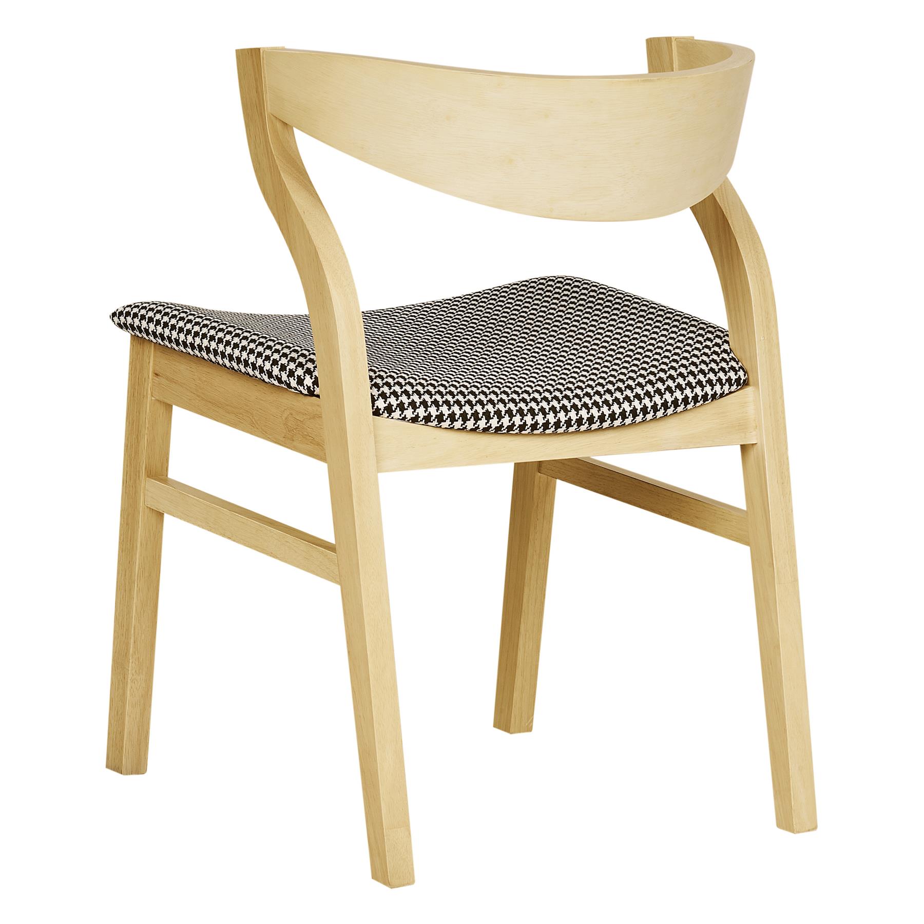 Beliani-YUBA-Eetkamerstoel set van 2-Donkerhout|Zwart|Wit-Bouclé