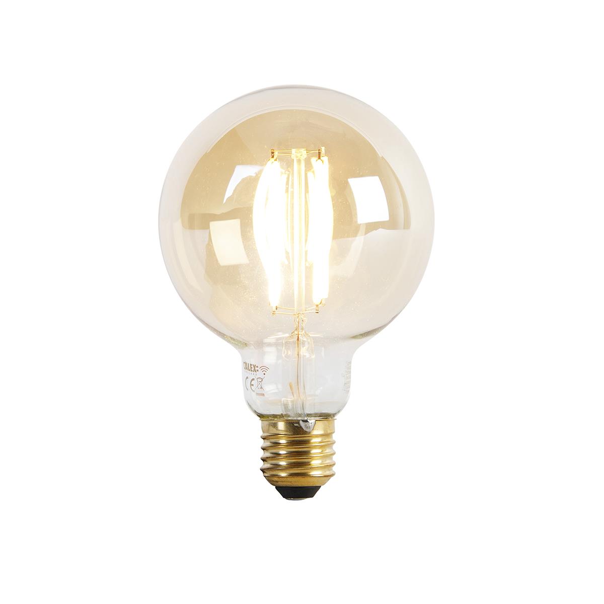 QAZQA Smart industriële vloerlamp zwart incl. Wifi G95 - Cage Rack