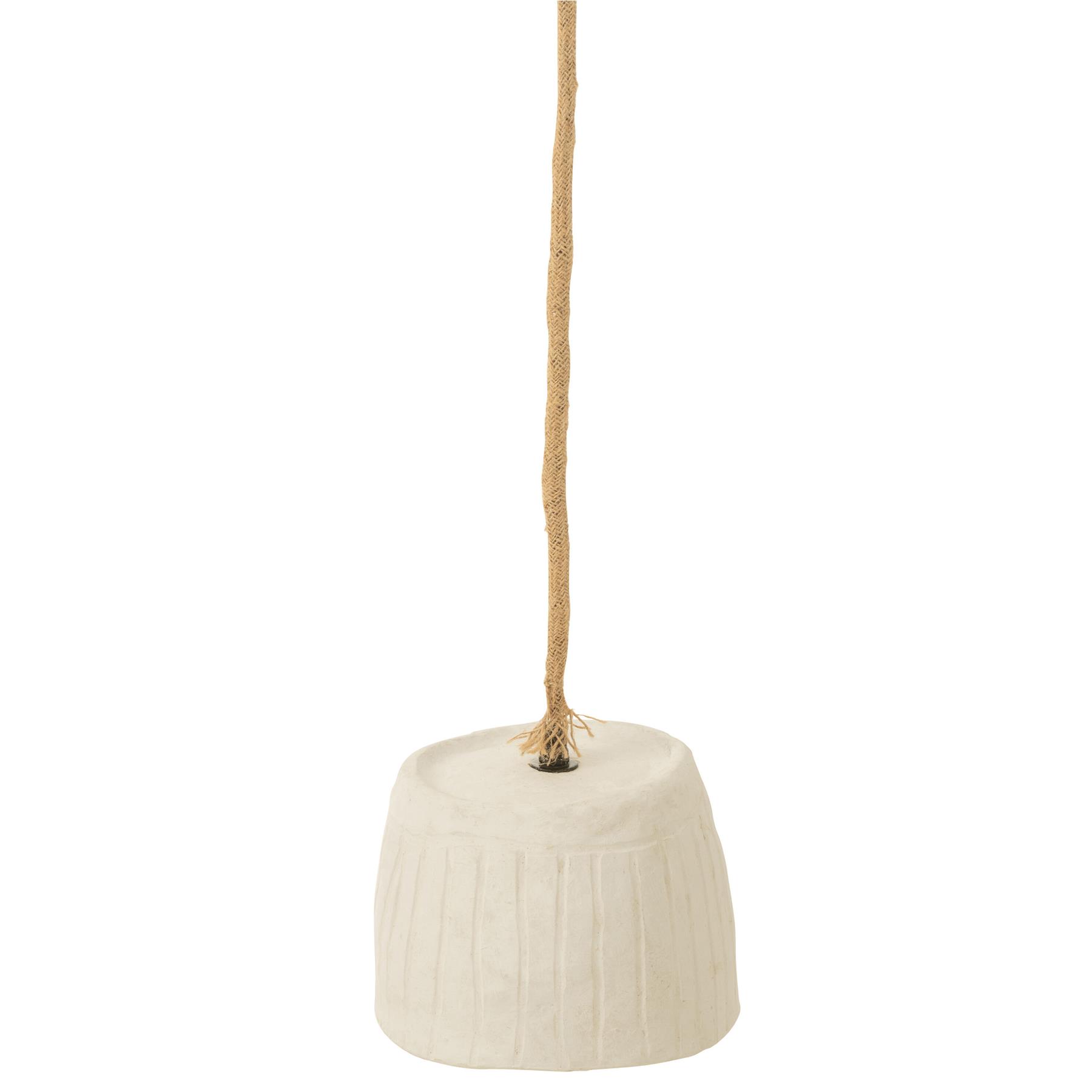 J-Line - Hanglamp Cup Papier Mache Wit Small - 20x20x15cm