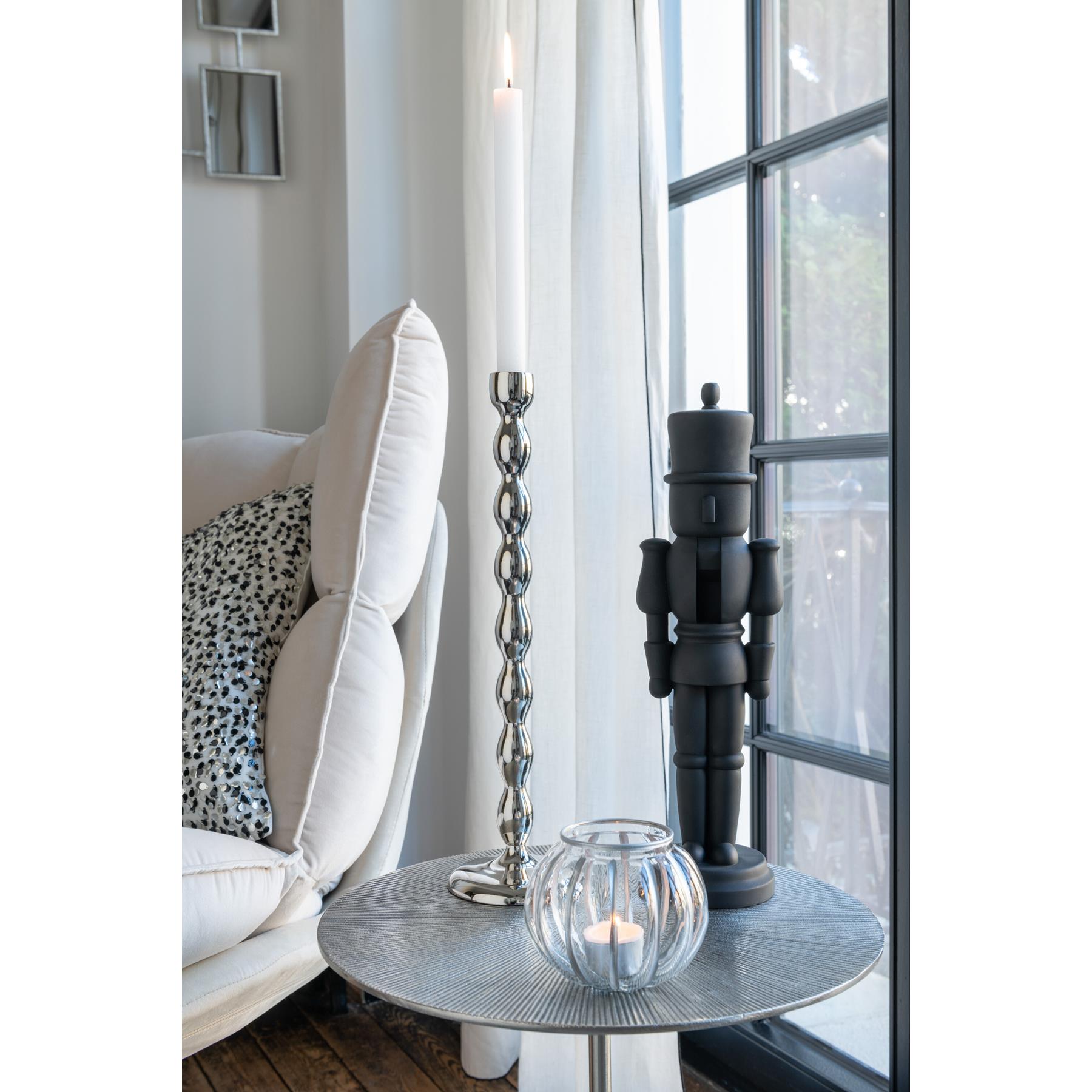 J-Line kandelaar Bollen Glanzend - aluminium - zilver - large
