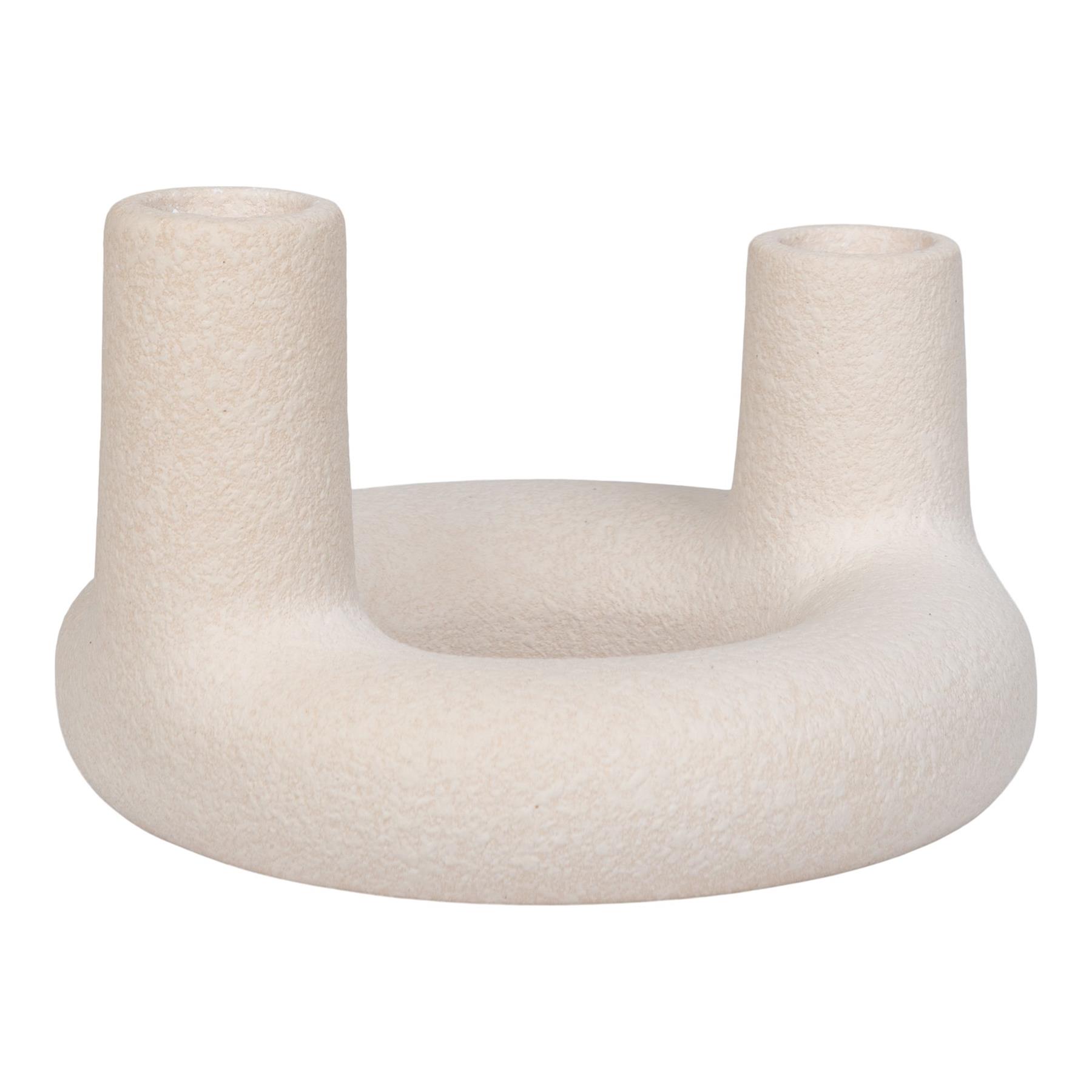 QUVIO Kandelaar beige – Keramiek – Beige