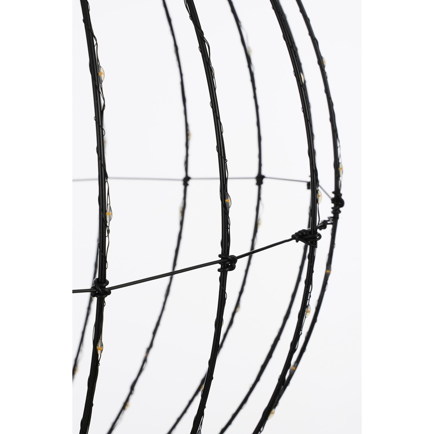 Luca Lighting Kerstverlichting Bal met Warm Witte LED - Ø40 cm - Zwart