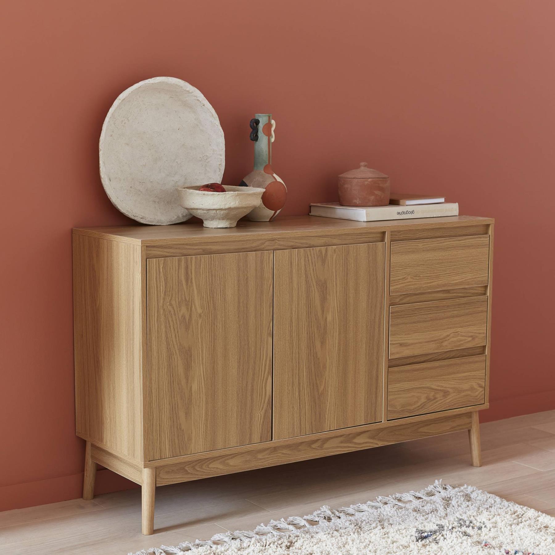 sweeek - Houten dressoir 2 deuren en 3 lades