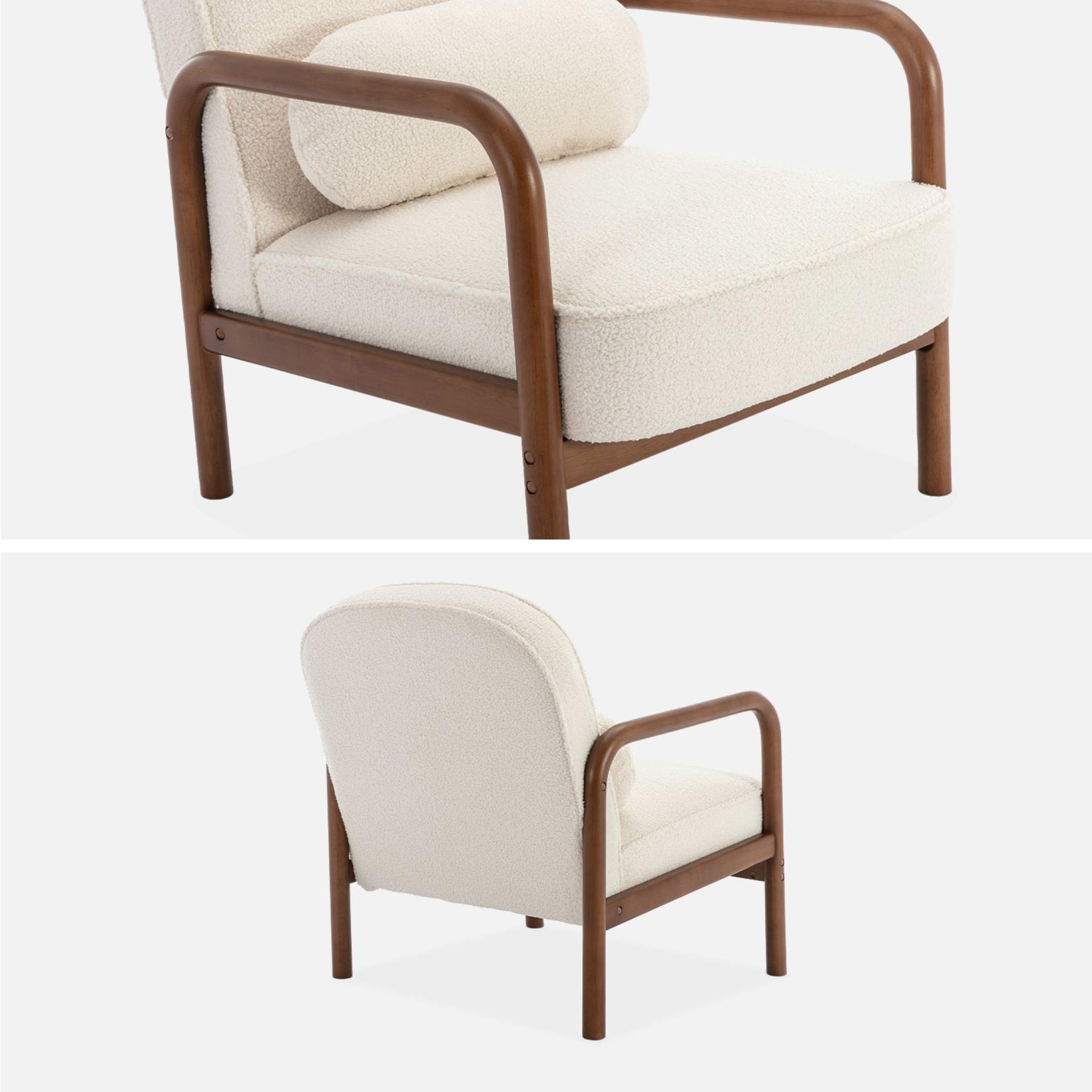 sweeek - Scandinavische fauteuil in licht walnoot gebeitst heveahout