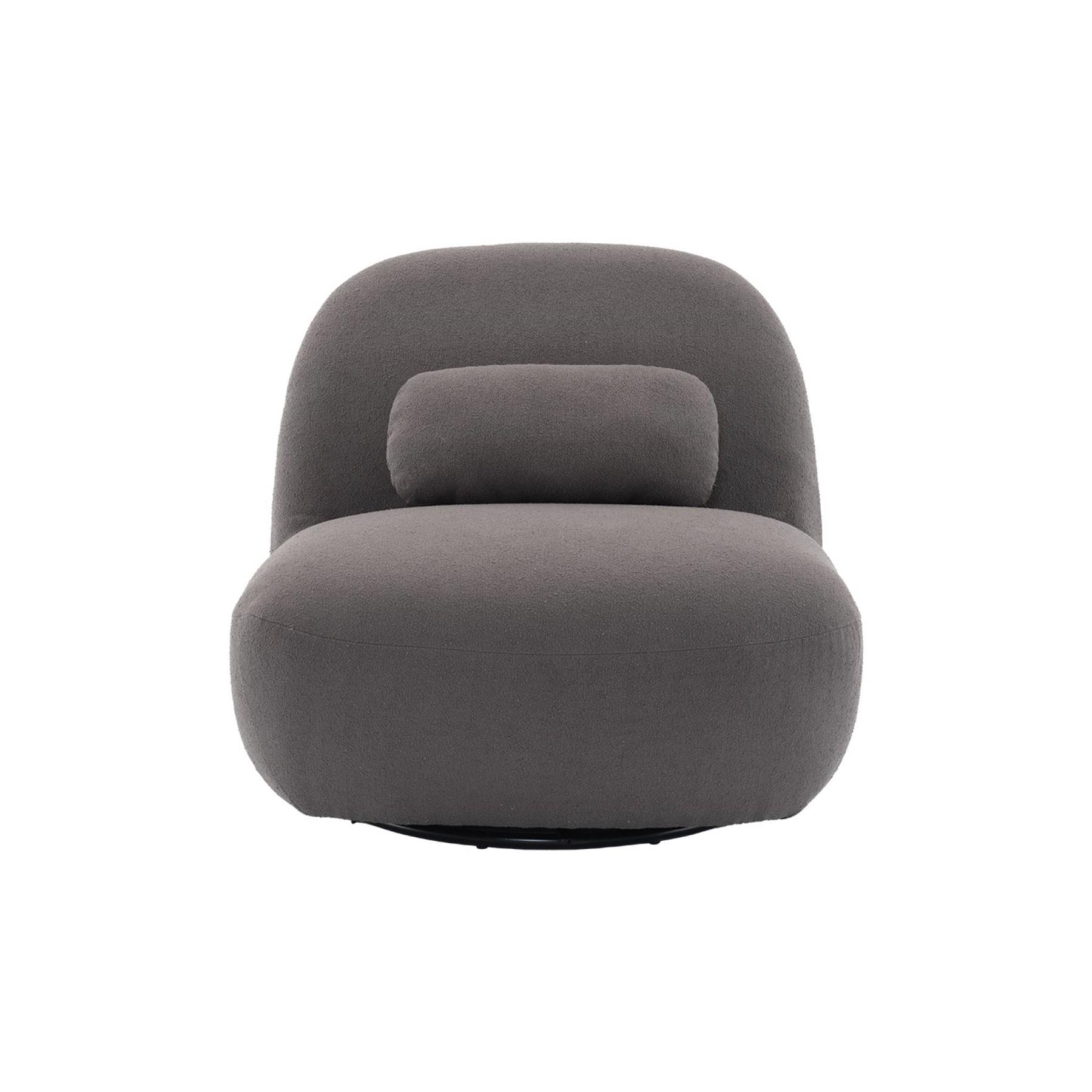 sweeek - Draaiende fauteuil 360° met gestructureerde bouclette en