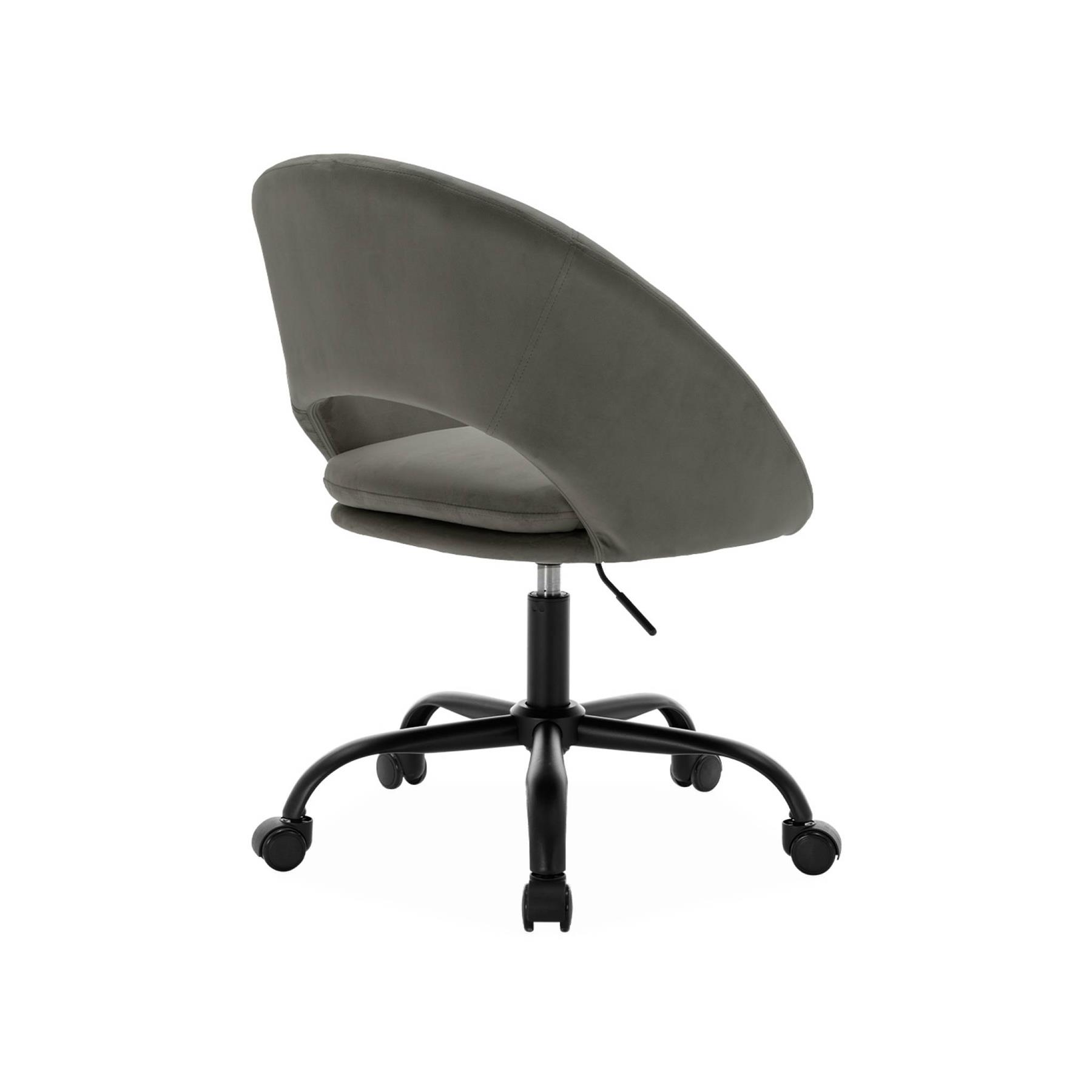 sweeek - Bureaustoel met velours bekleding en metalen wielen