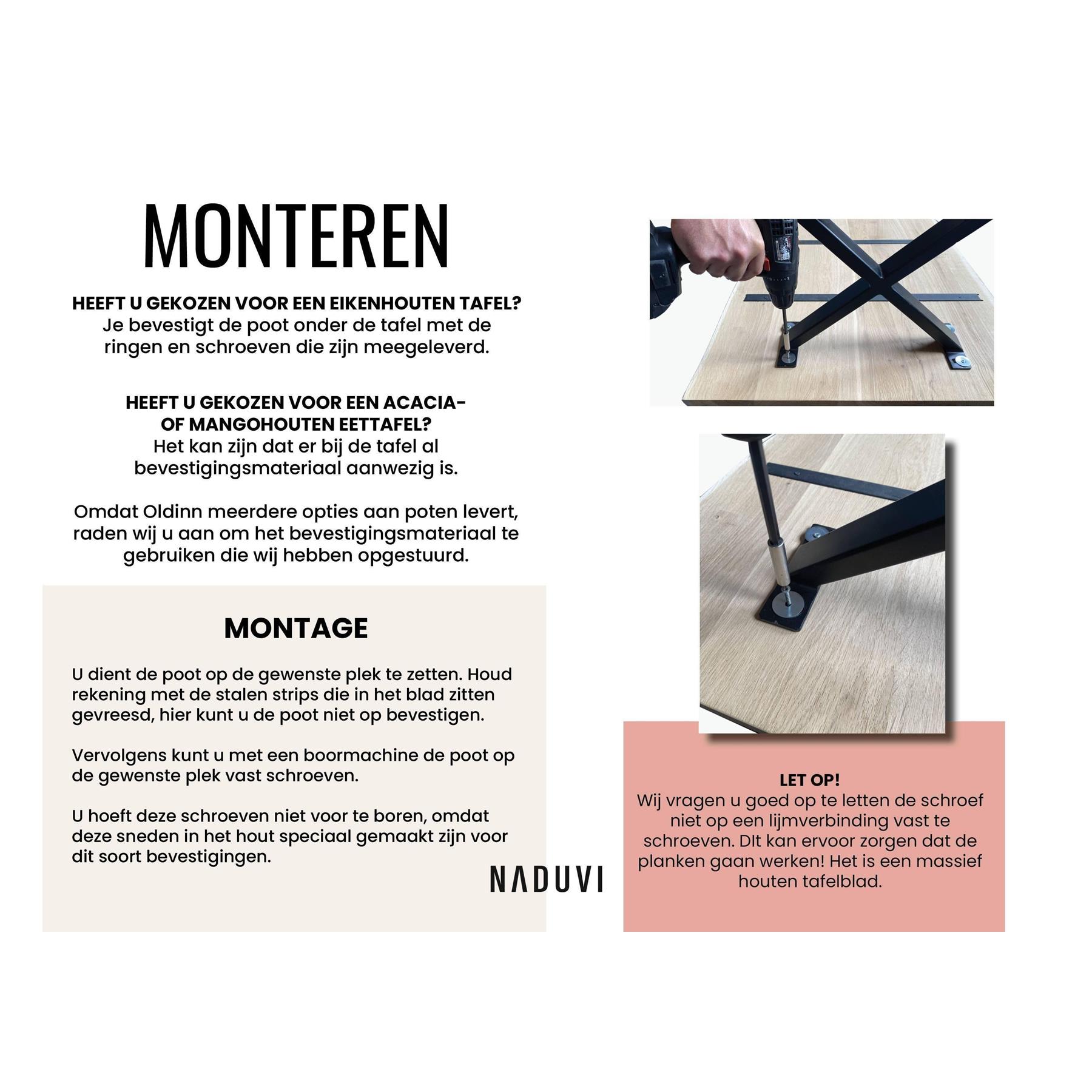 Old Inn - Eetkamertafel Rond Eiken met Sterpoot – 150 cm