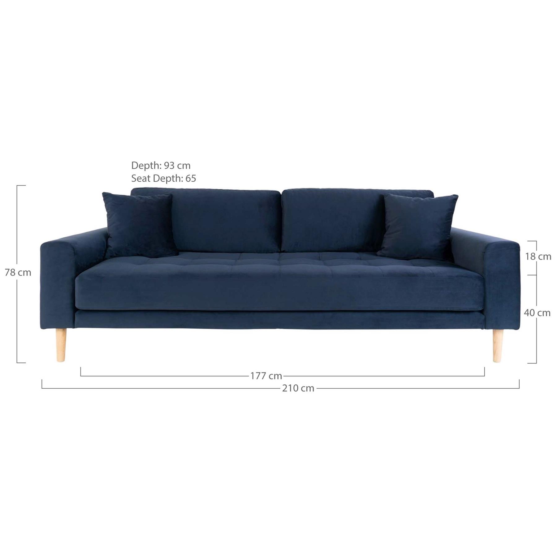 House Nordic Lido Donkerblauw 3-Zits Bank Velvet