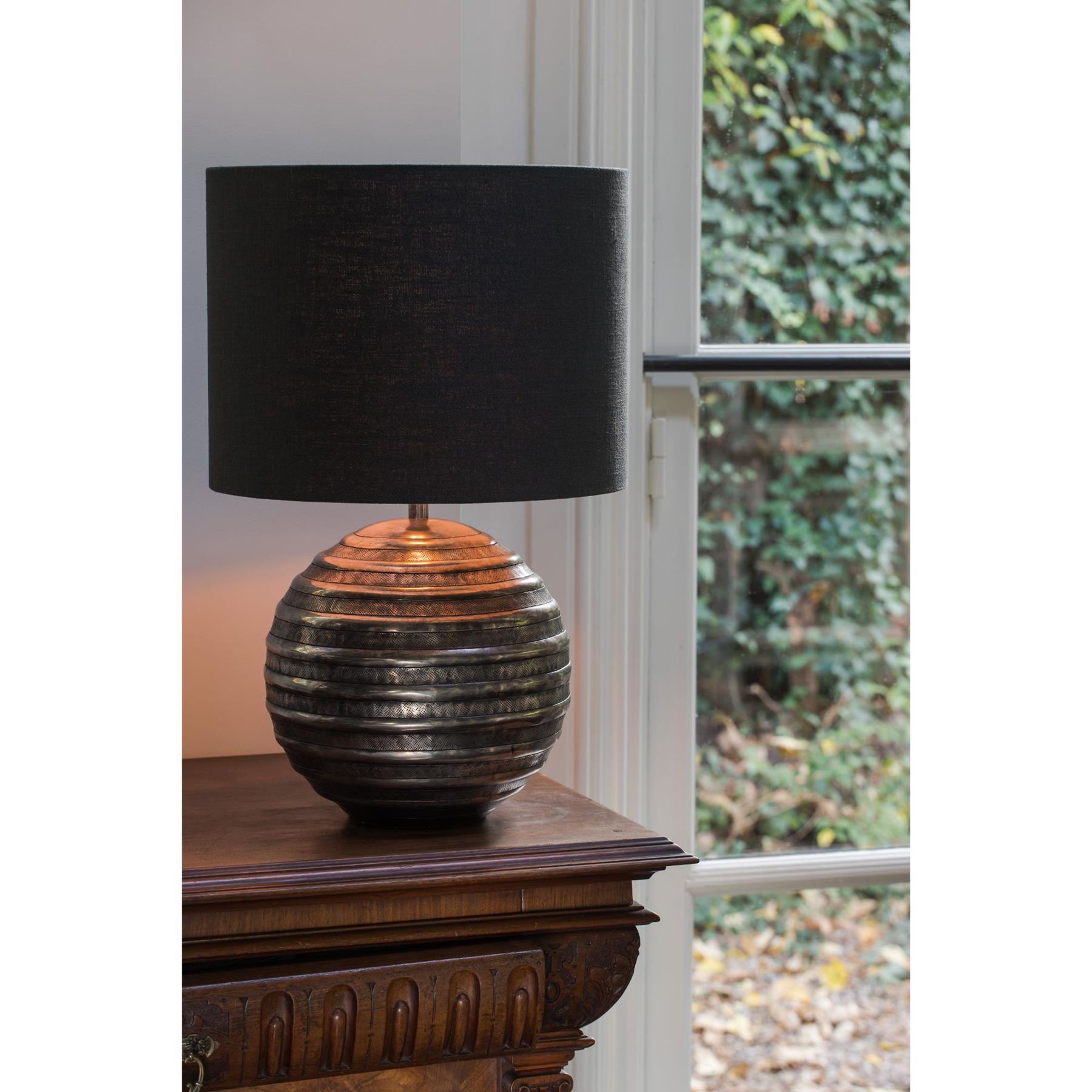 Light & Living Cilinder lampenkap Livigno - Zwart - Ø40x30cm