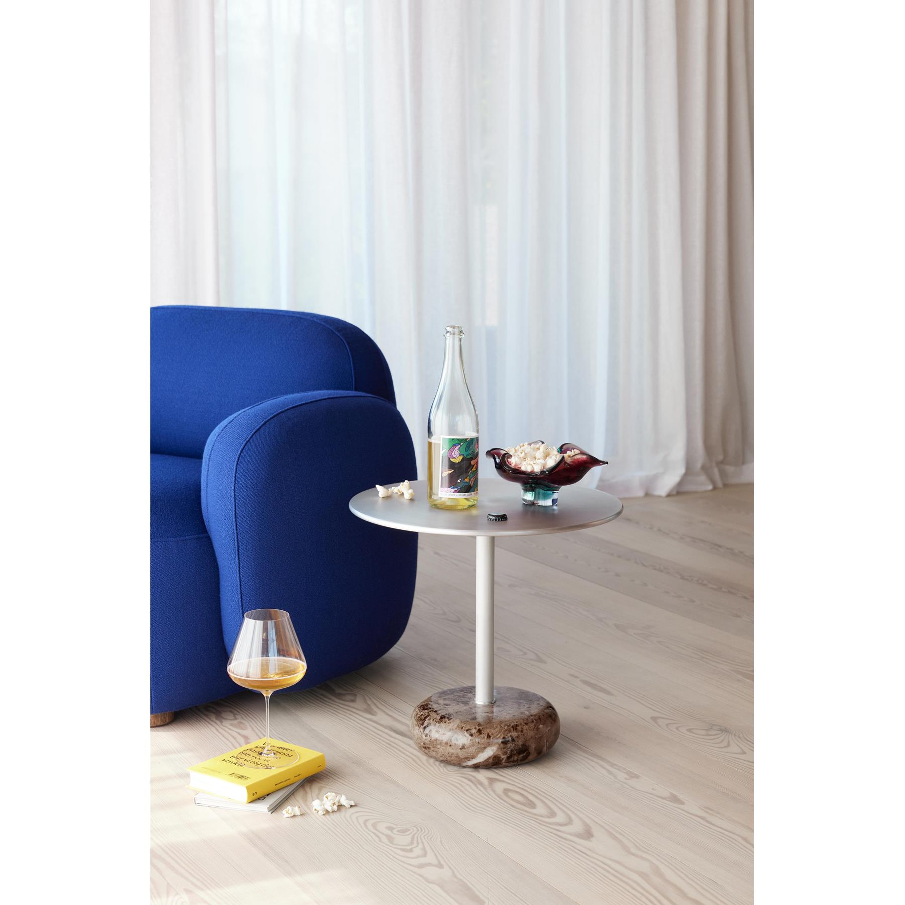 Northern Ton bijzettafel Ø40 H50 aluminium | Dark Emperador marmer