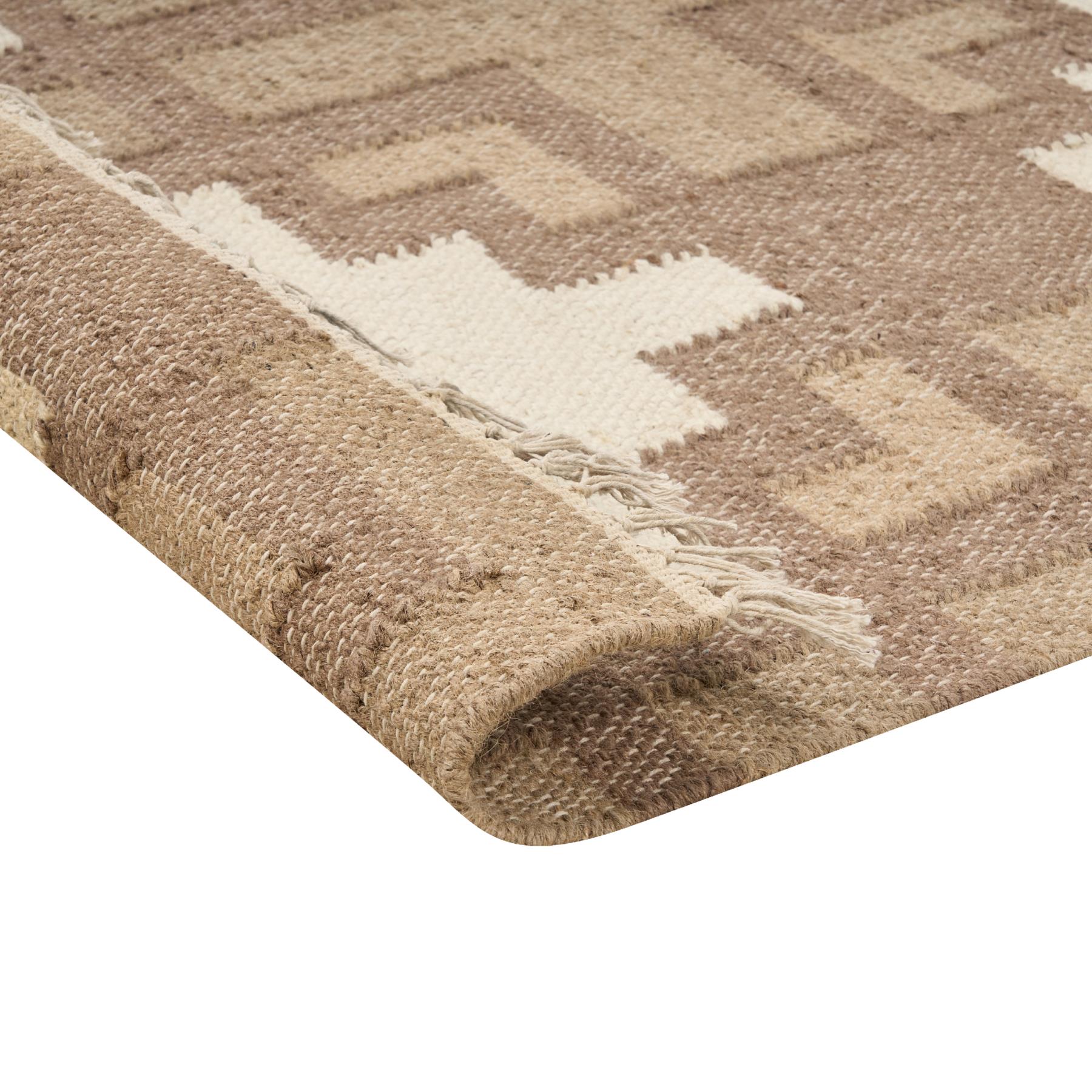 Beliani-KONURTAY-Laagpolig vloerkleed-Beige-160 x 230 cm-Jute