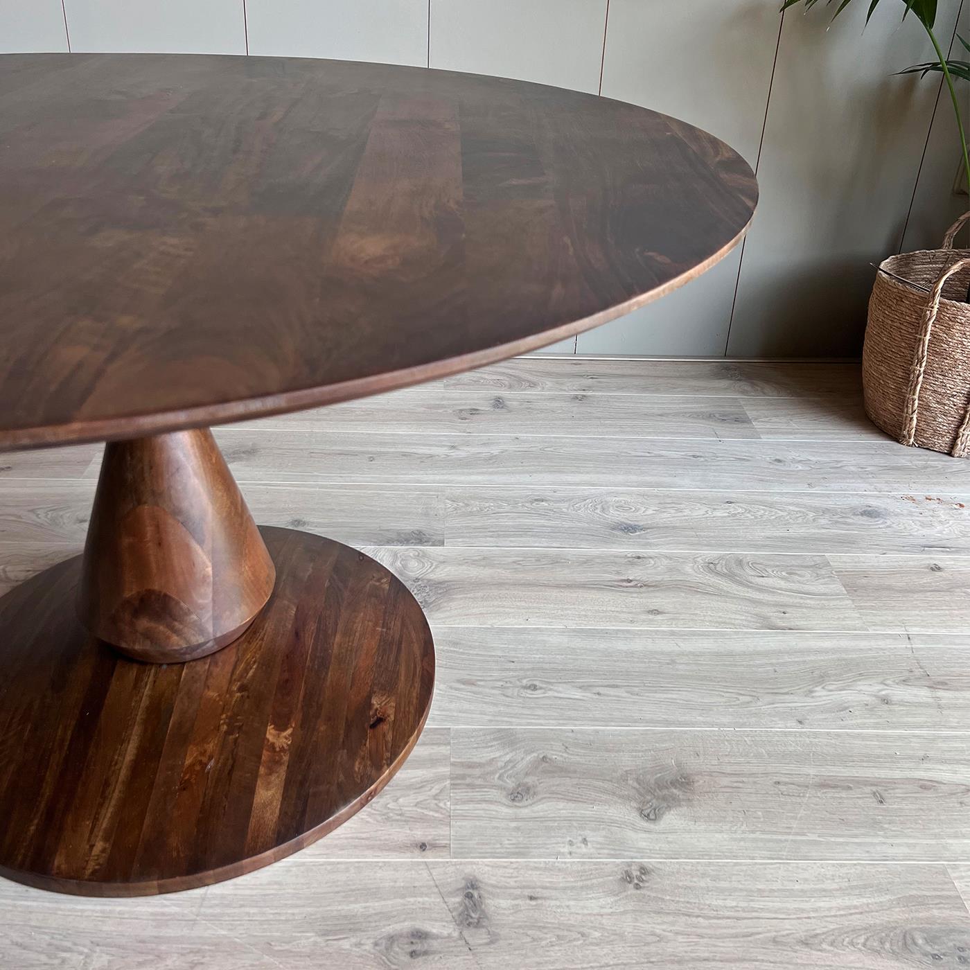 Old Inn - Eetkamertafel Mango Rond Walnoot 150cm