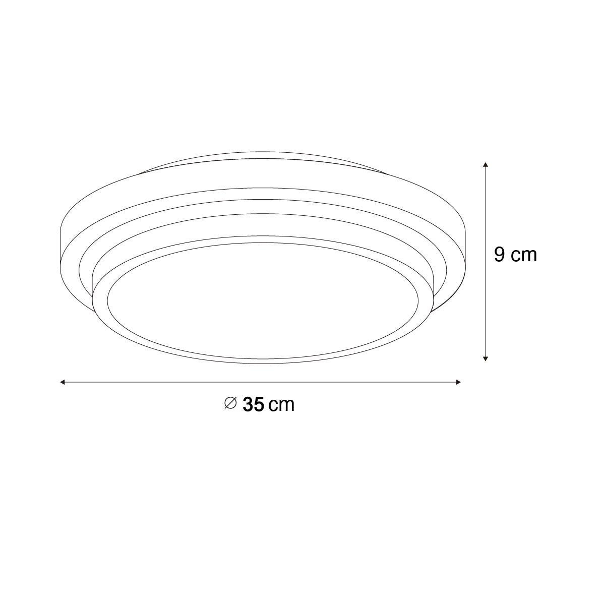 QAZQA Moderne plafondlamp wit 35 cm IP44 - Walden