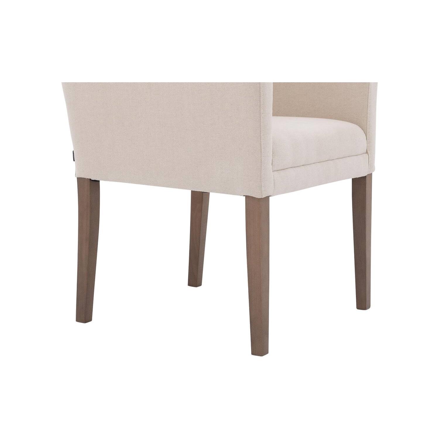 Goossens  Eetkamerstoel Pearl, Met rechte arm, lage rug -  Textiel met