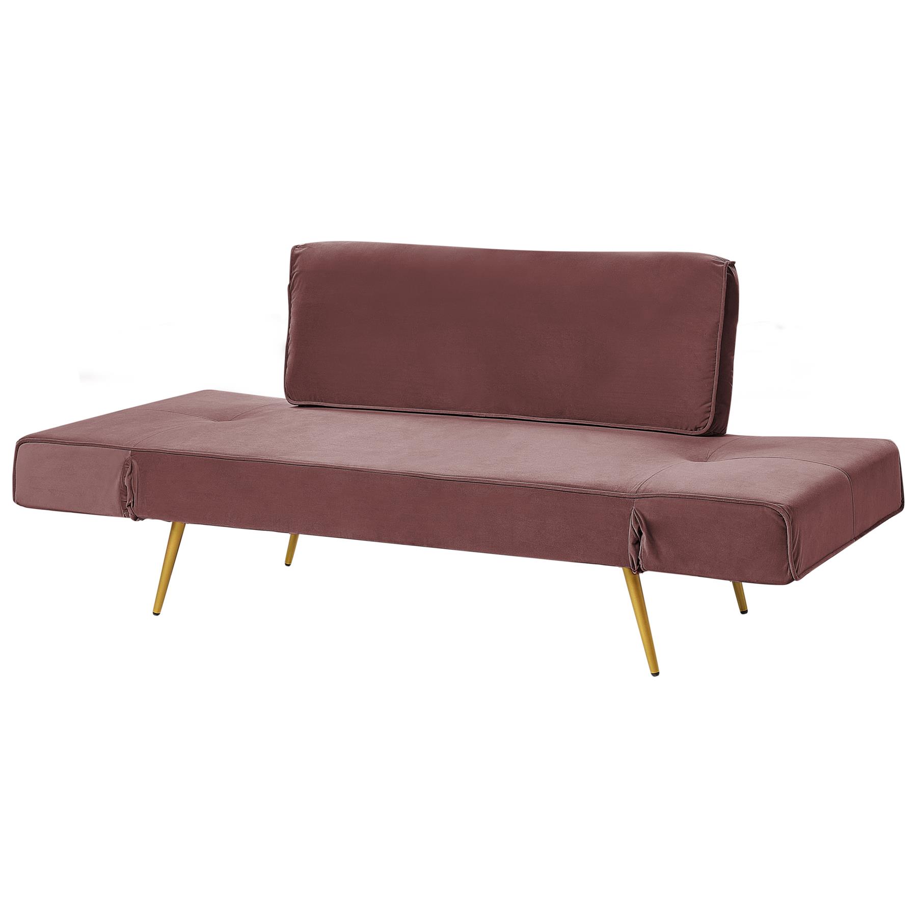 Beliani - SAARELA - Slaapbank - Roze - Fluweel