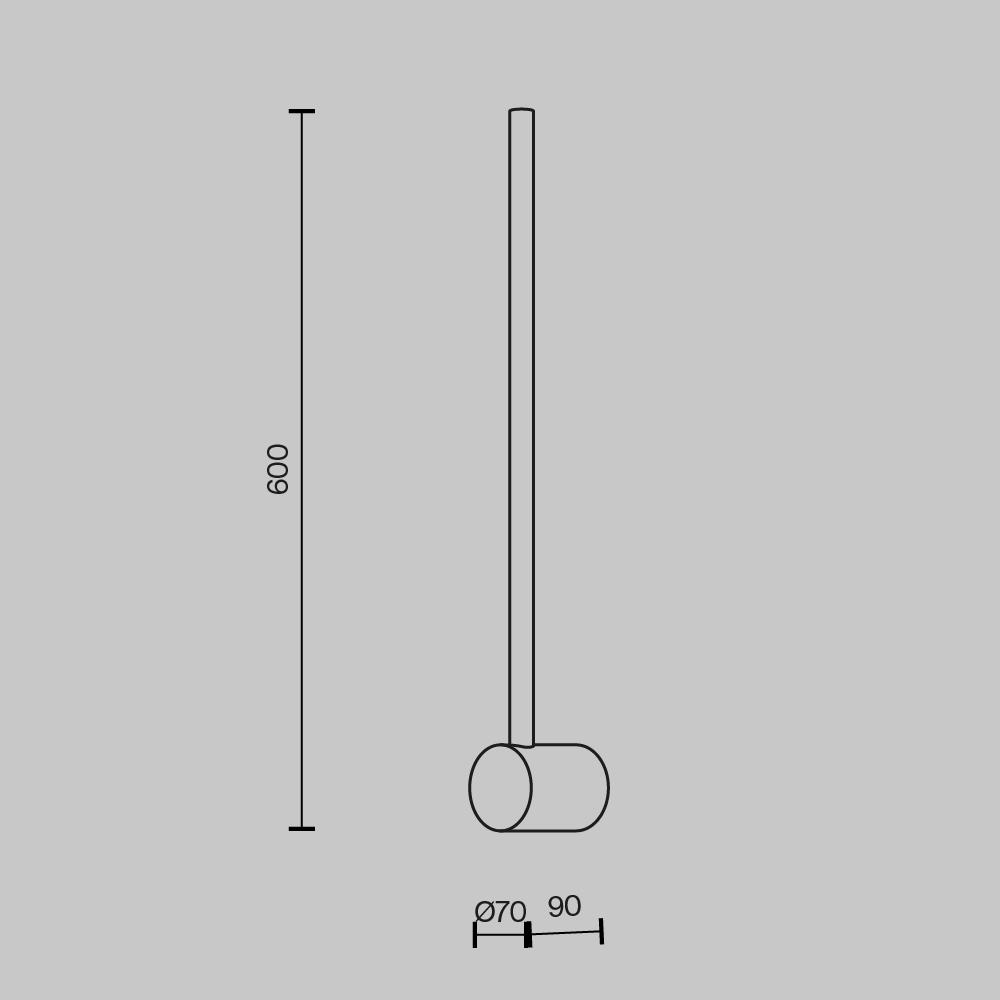 Maytoni - Wandlamp Light stick - Zwart
