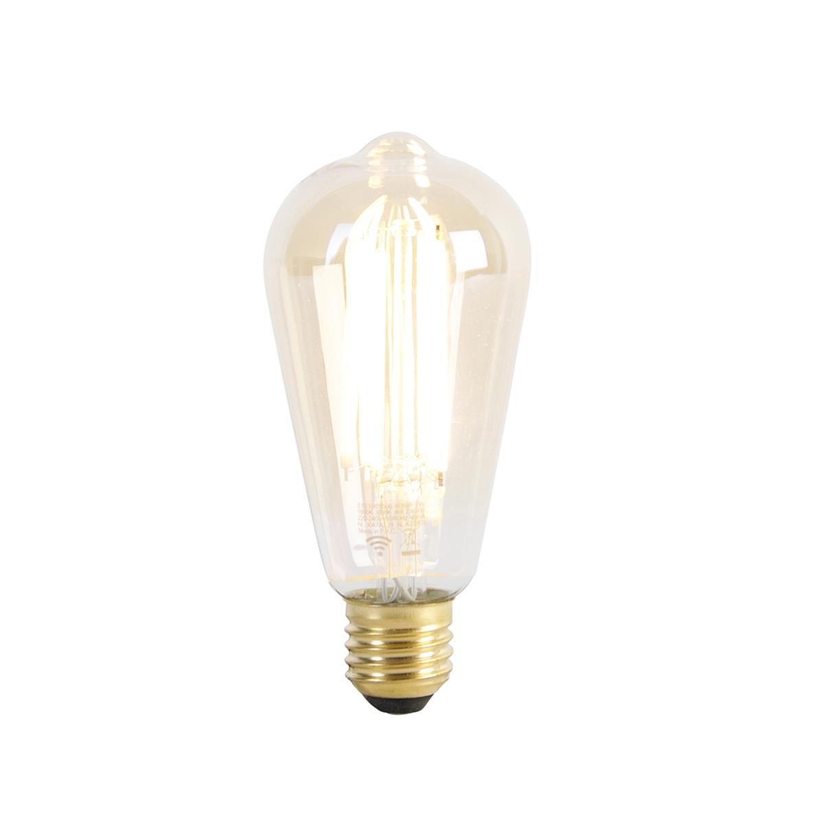 QAZQA Smart moderne vloerlamp zwart incl. Wifi ST64 - Balenco Wazo
