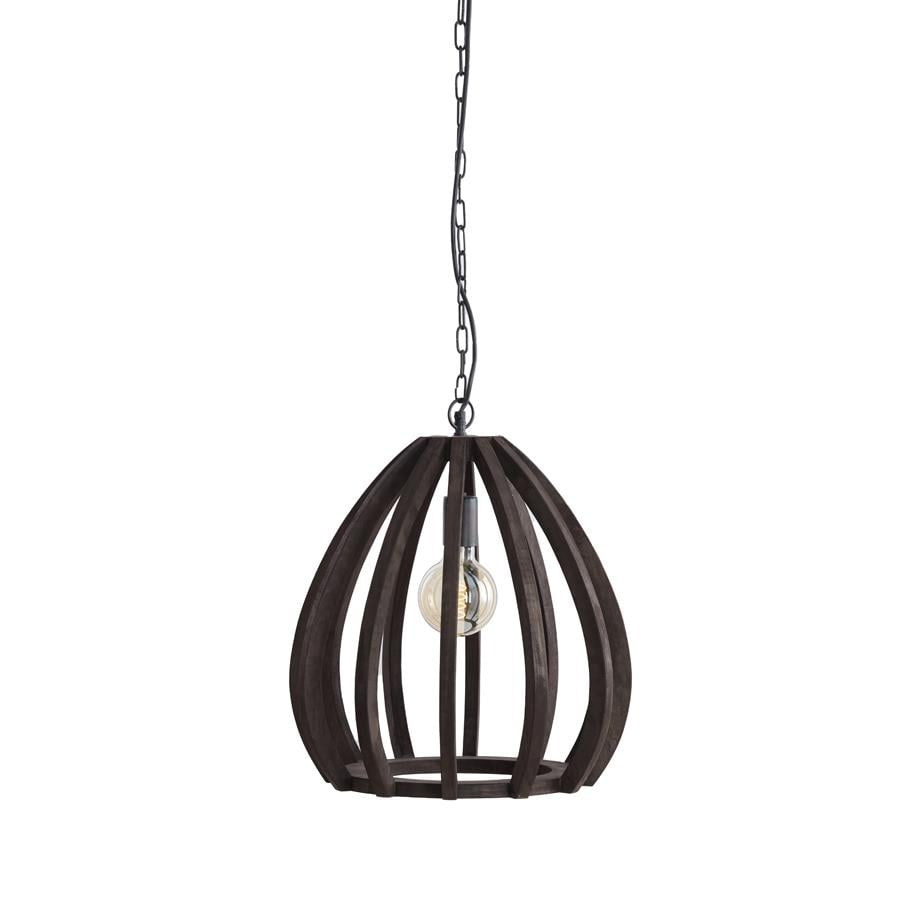 Light&living Hanglamp Ø40x42 cm BARSIA hout donker bruin