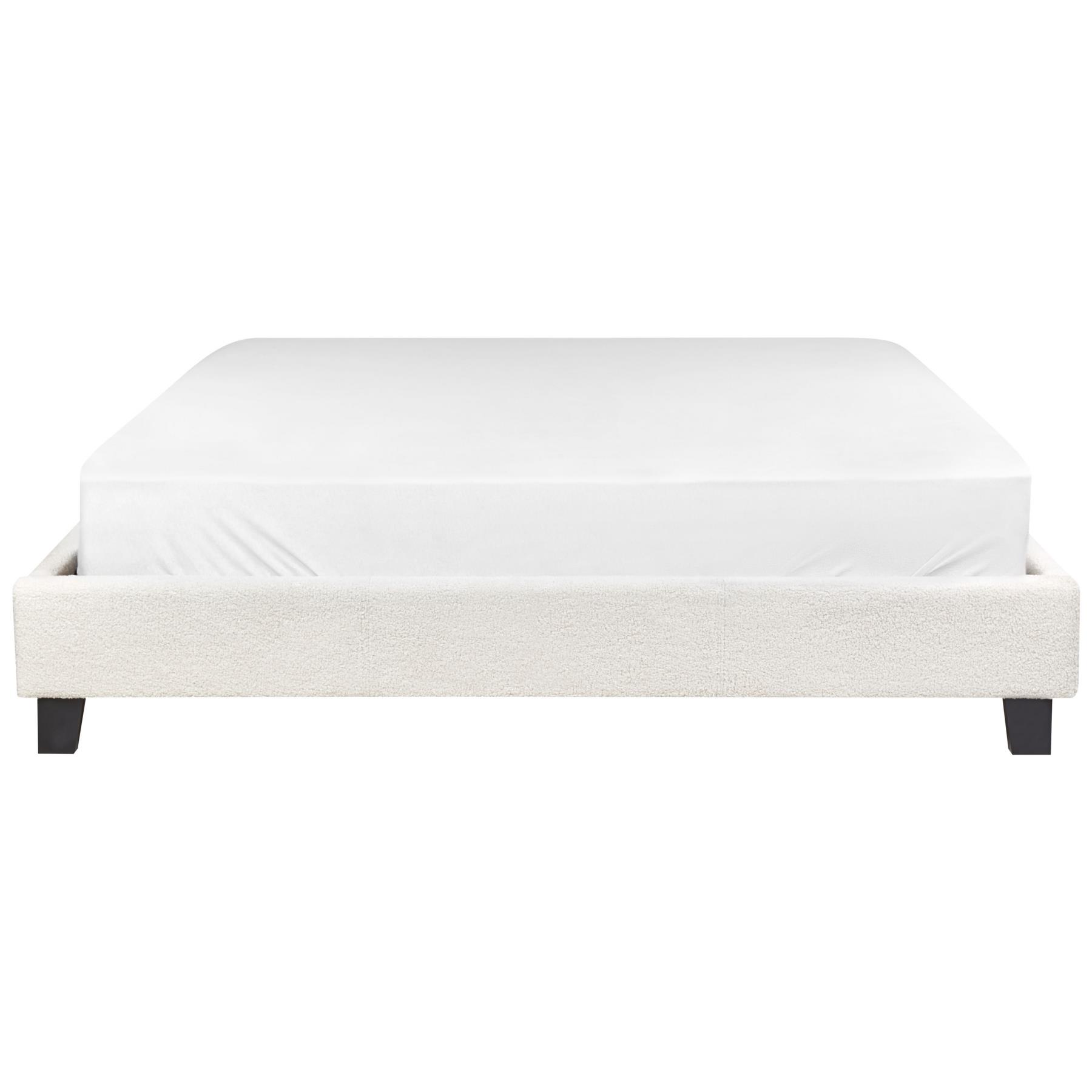 Beliani - ROANNE - Tweepersoonsbed - Crème - 160 x 200 cm - Bouclé