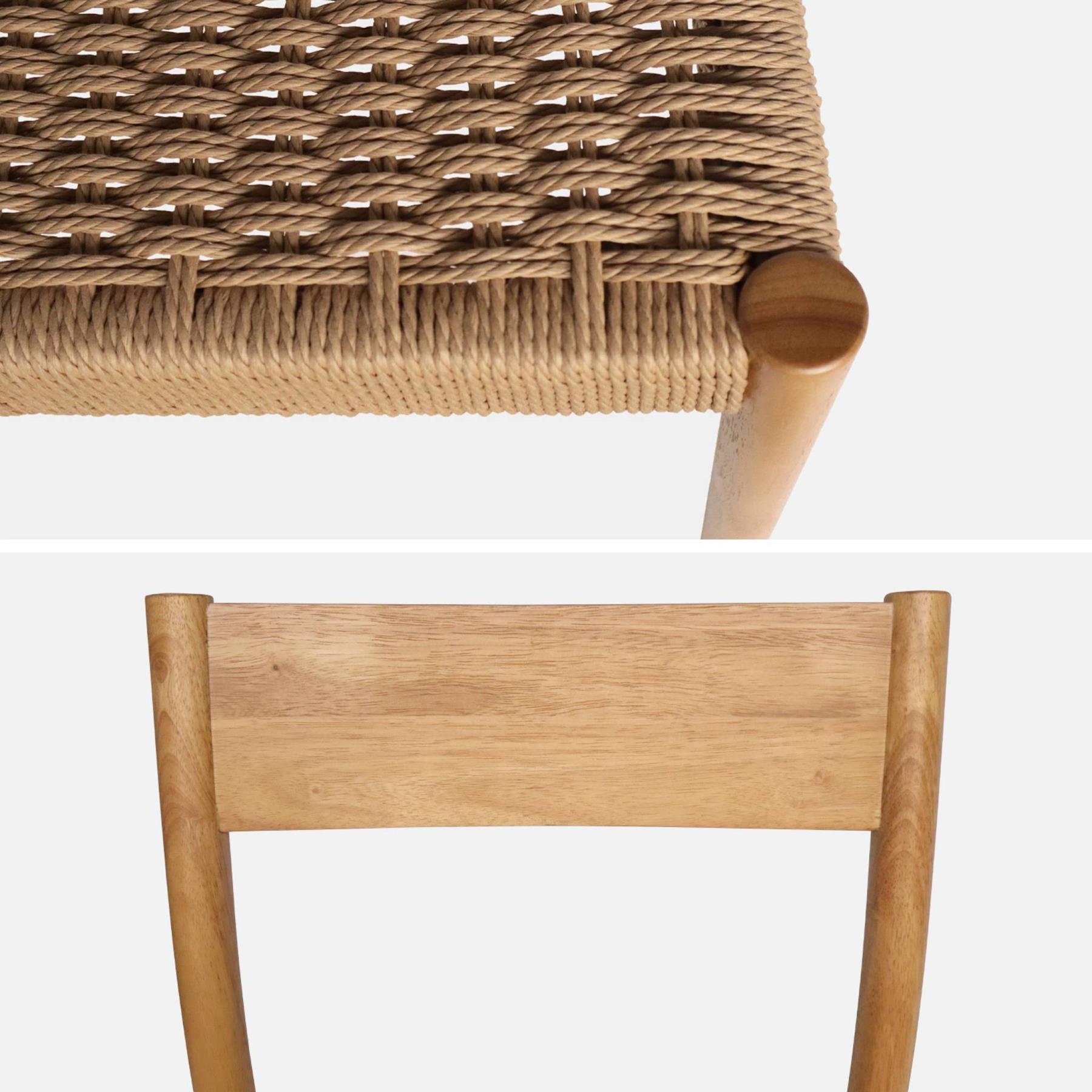 sweeek - Houten stoel en touw (set van 2)