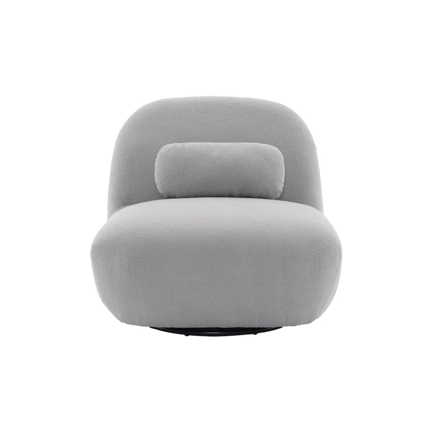 sweeek - Draaiende fauteuil 360° met gestructureerde bouclette en