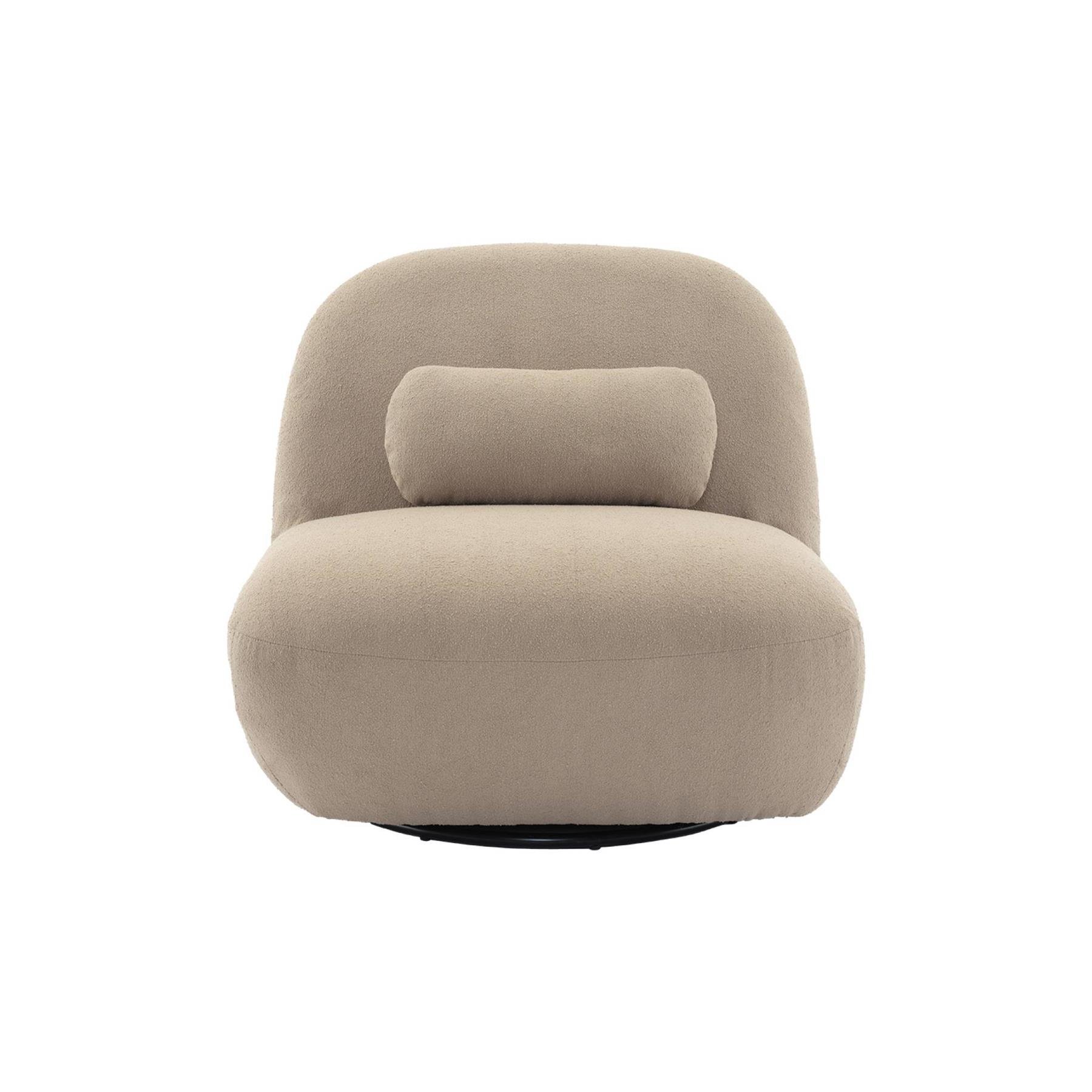 sweeek - Draaiende fauteuil 360° met gestructureerde bouclette en