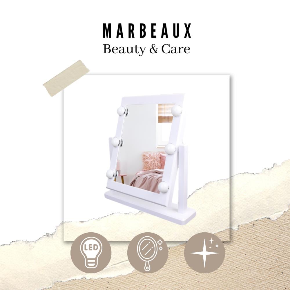 MARBEAUX Hollywood spiegel met verlichting 37x9x40,5cm Make-up Spie...