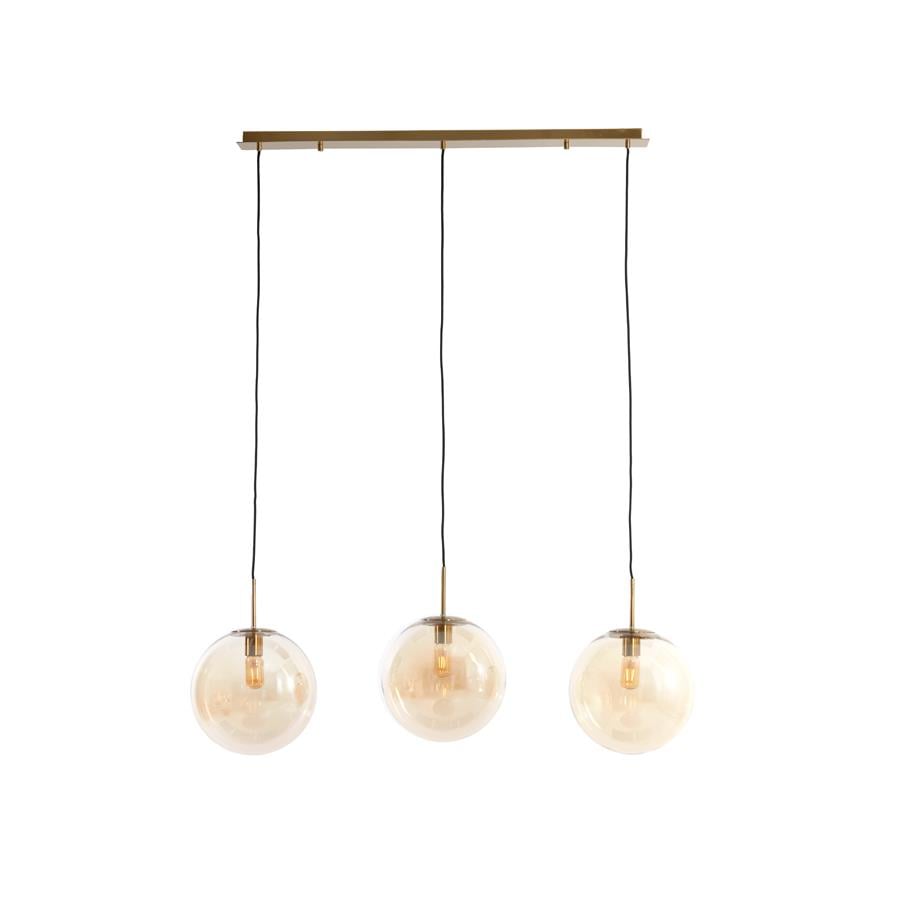 Light&living Hanglamp 3L 120x30x30 cm MEDINA glas amber+goud