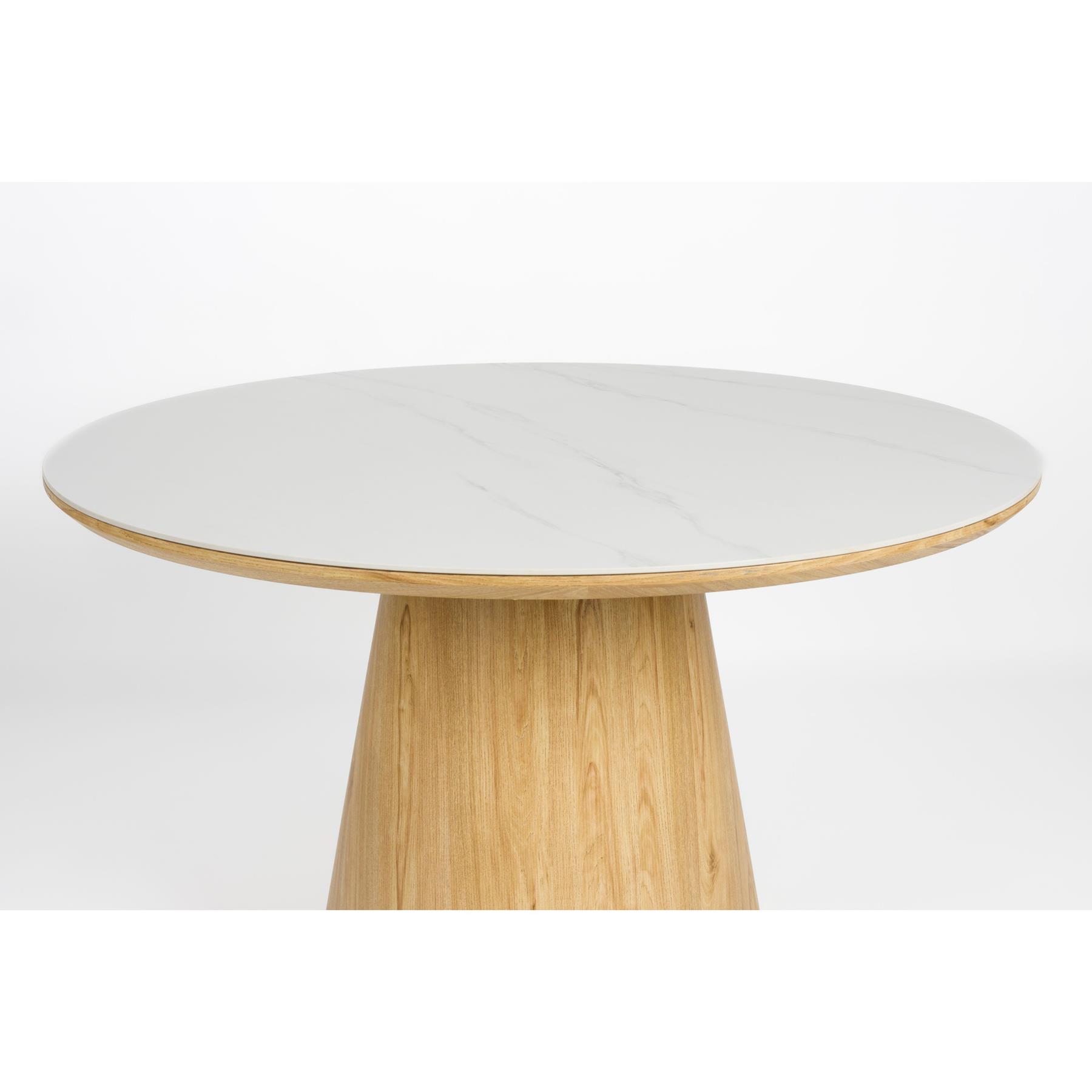 Housecraft Living Almira Eettafel Rond 115 cm Hout Wit| Bruin