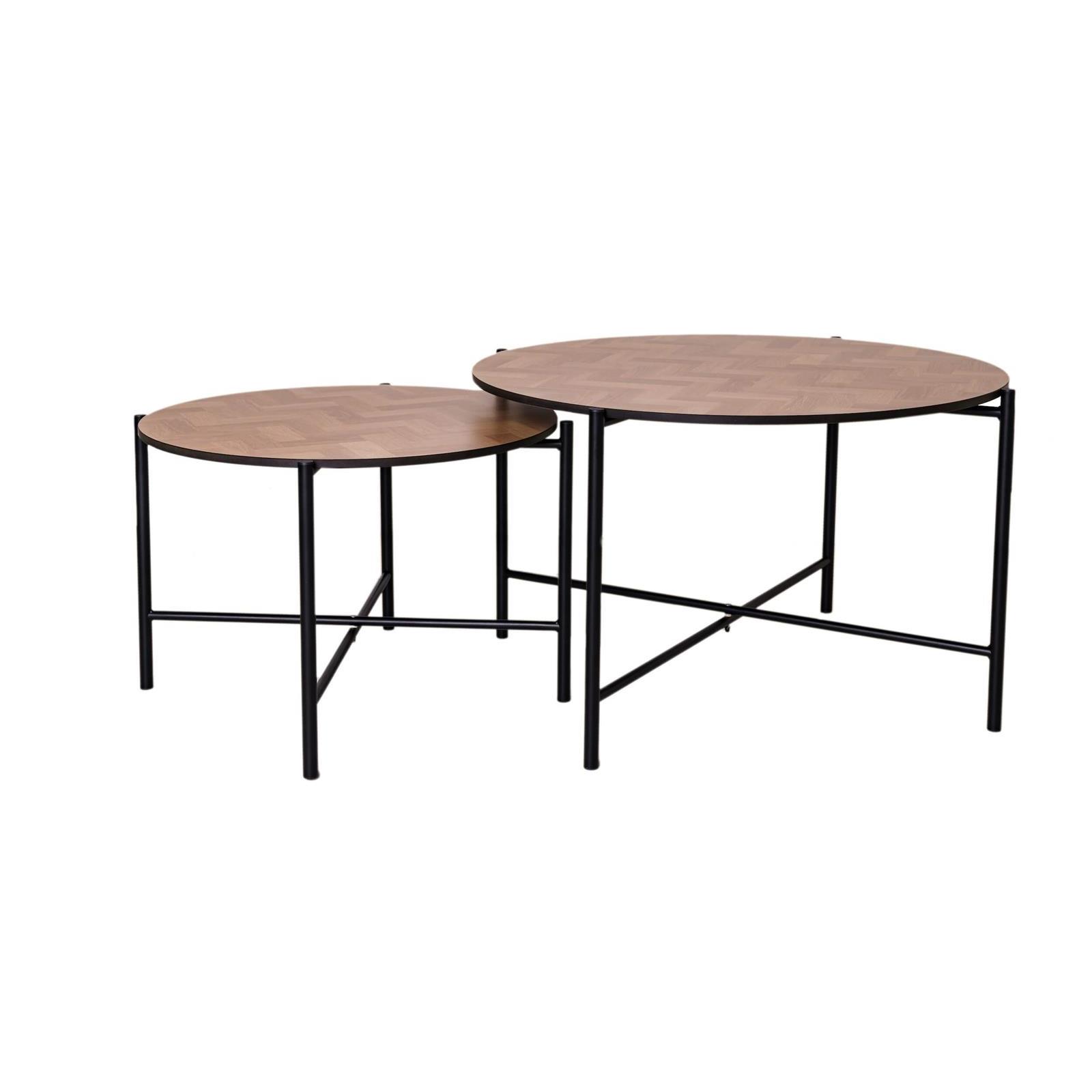 MaximaVida ronde set tafelbladen Copenhagen 58 en 45 cm - HPL fishbone
