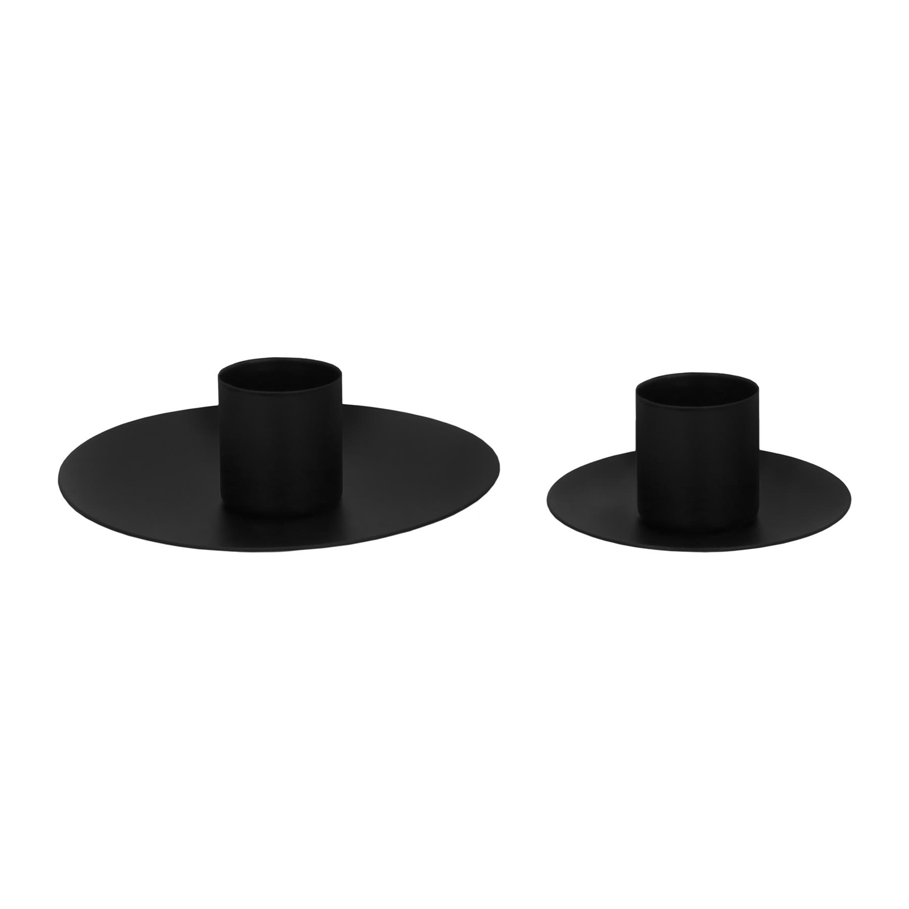 QUVIO Kaarsenstandaard rond -10 x 3 cm - Metaal - Zwart