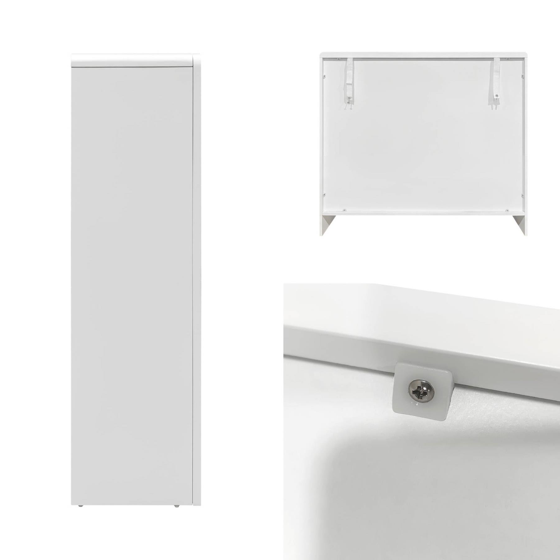 sweeek - Wit 4-vaks organisch dressoir, 90cm
