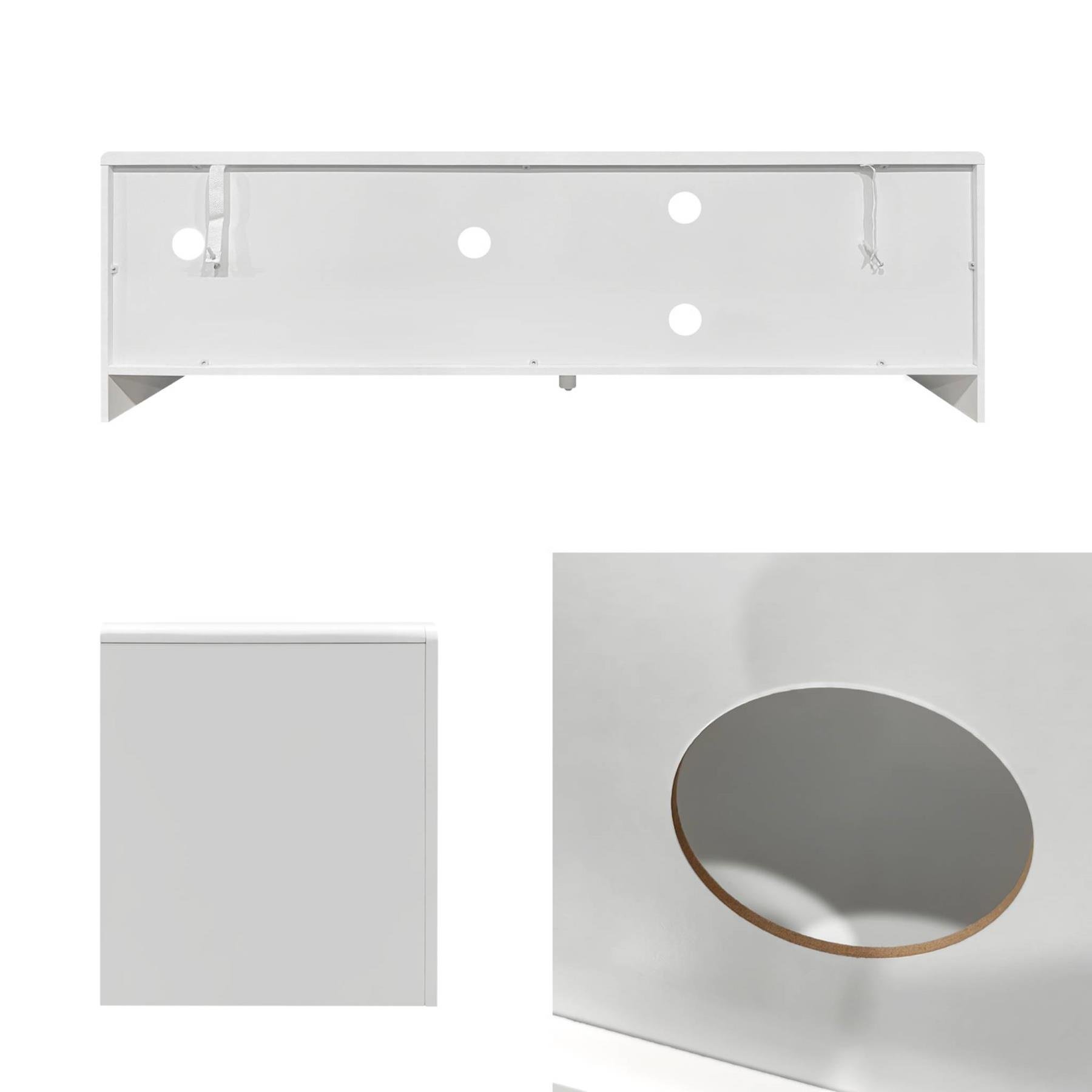 sweeek - Wit hout effect organisch tv-meubel, 160cm