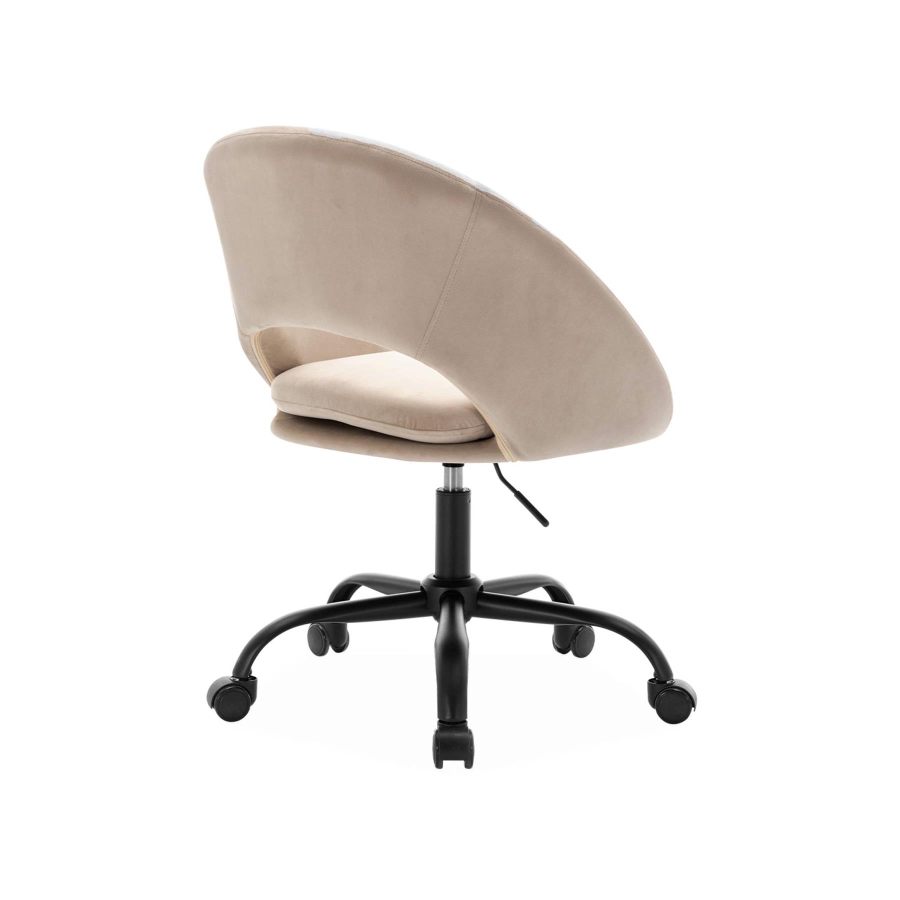 sweeek - Bureaustoel met velours bekleding en metalen wielen