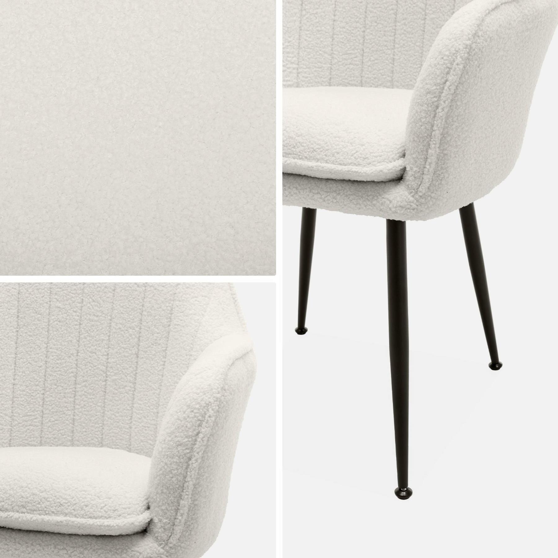 sweeek - Bouclé fauteuil met metalen poten (set van 2)