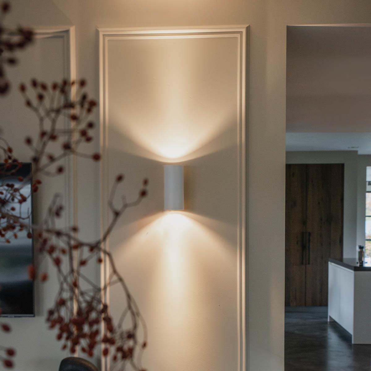 QAZQA Design wandlamp wit rond 2-lichts - Sab