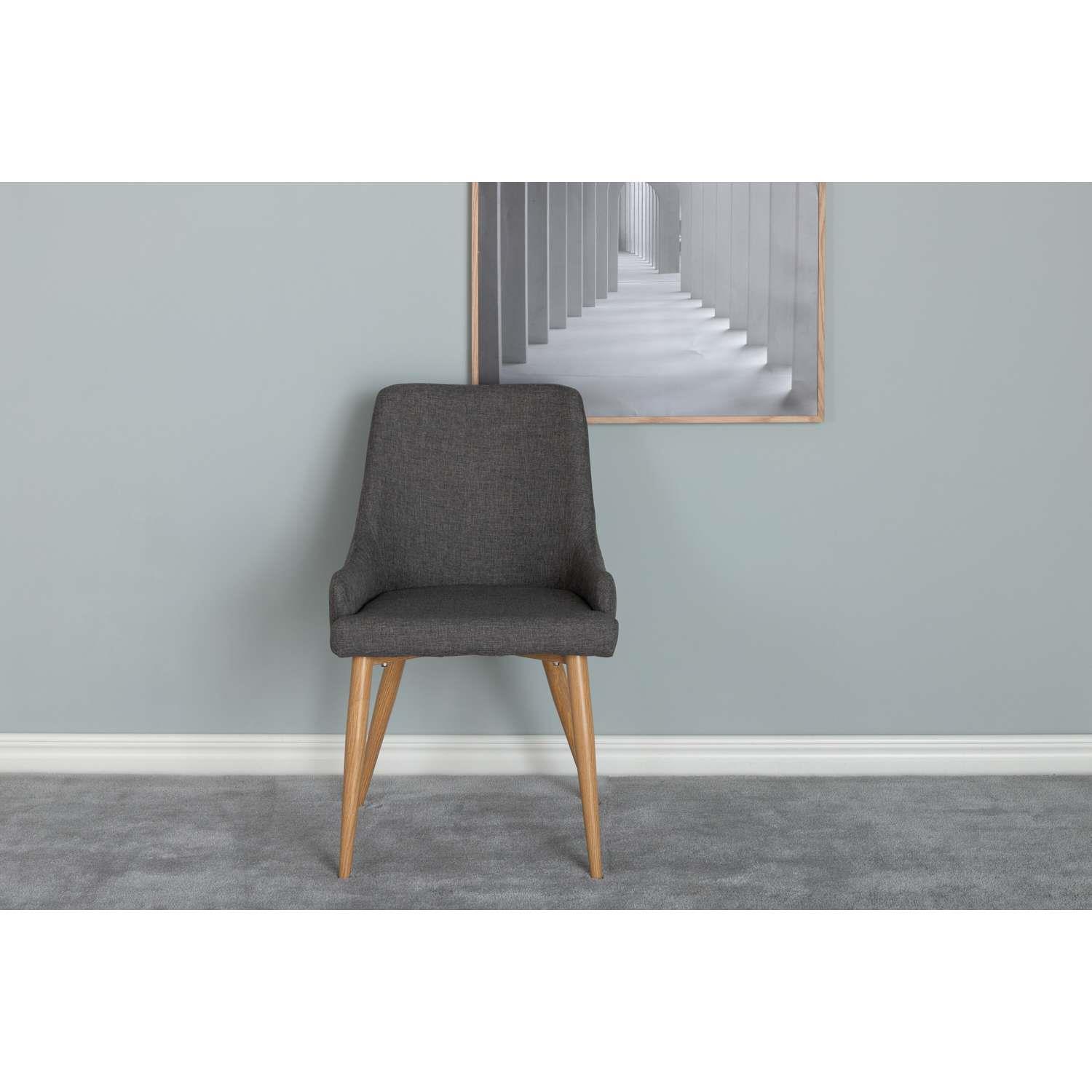 Venture Home Plaza Stoel 58 x 86 x 49 - Donkergrijs - 2-pack
