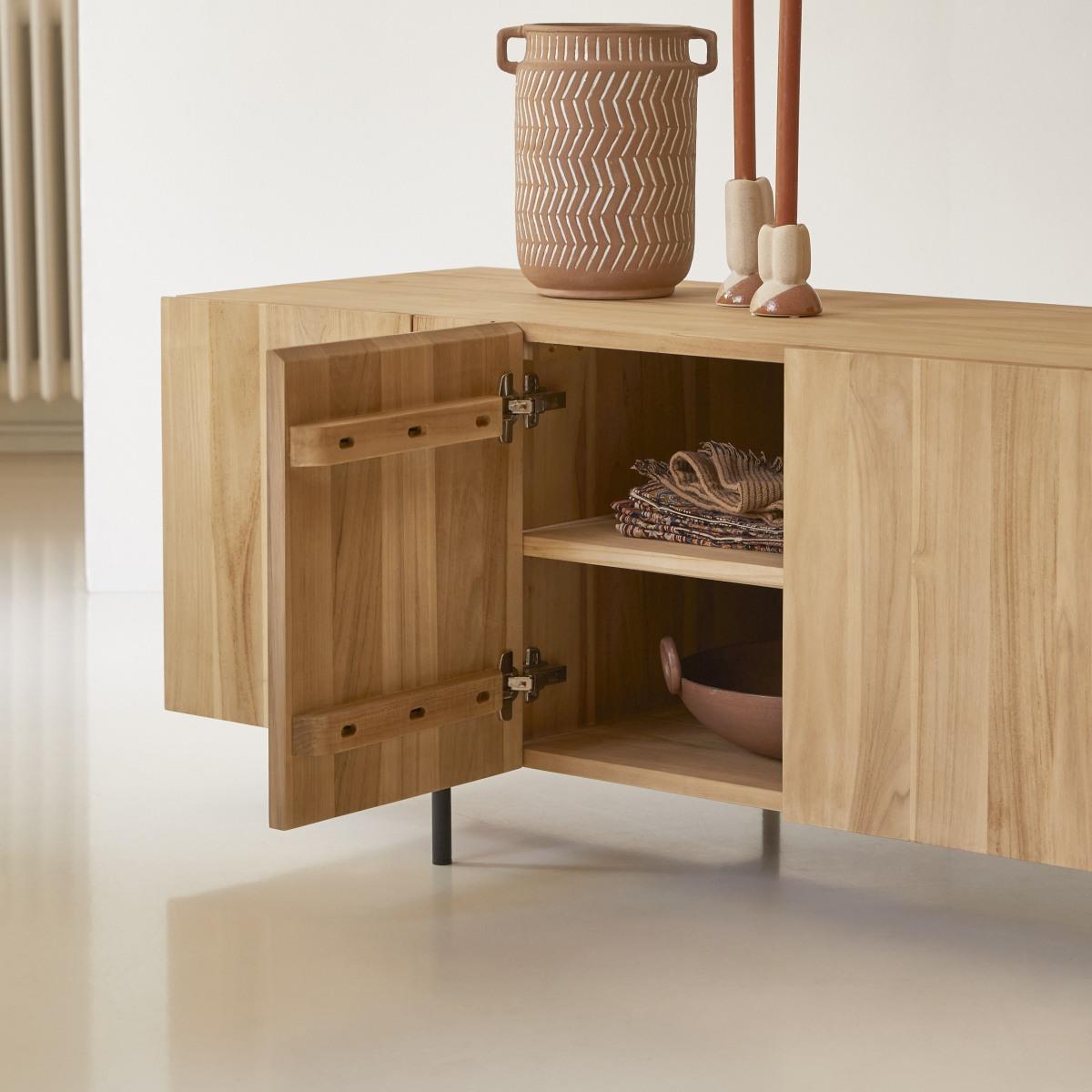 Tikamoon - Honorine - Massief teakhouten laag buffet 165 cm